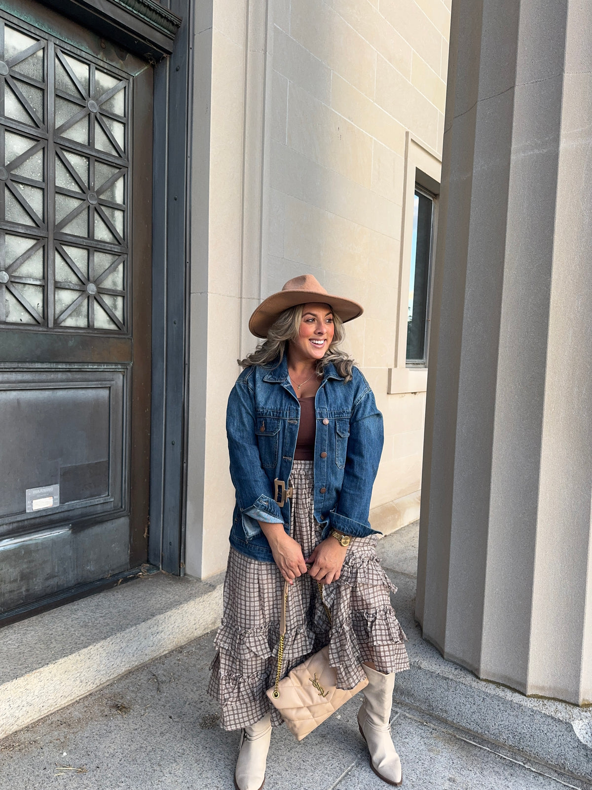 Plaid Ruffled Skirt