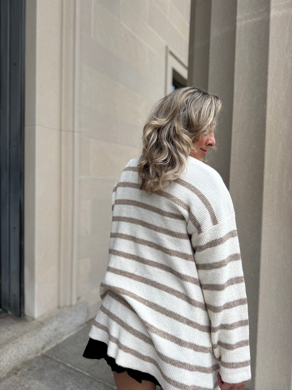 Mocha Blend Stripped Cardigan
