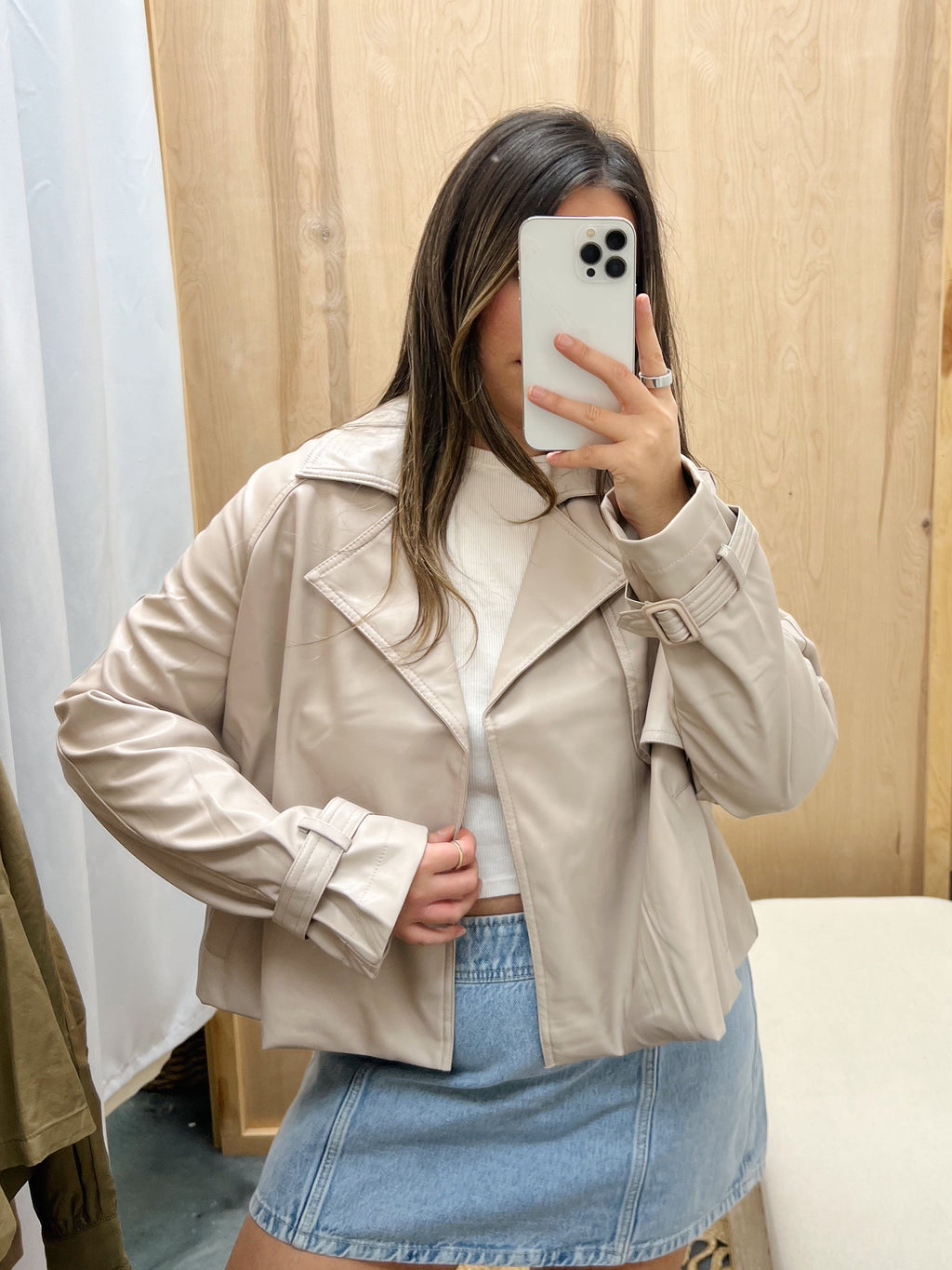 Leather Cropped Jacket