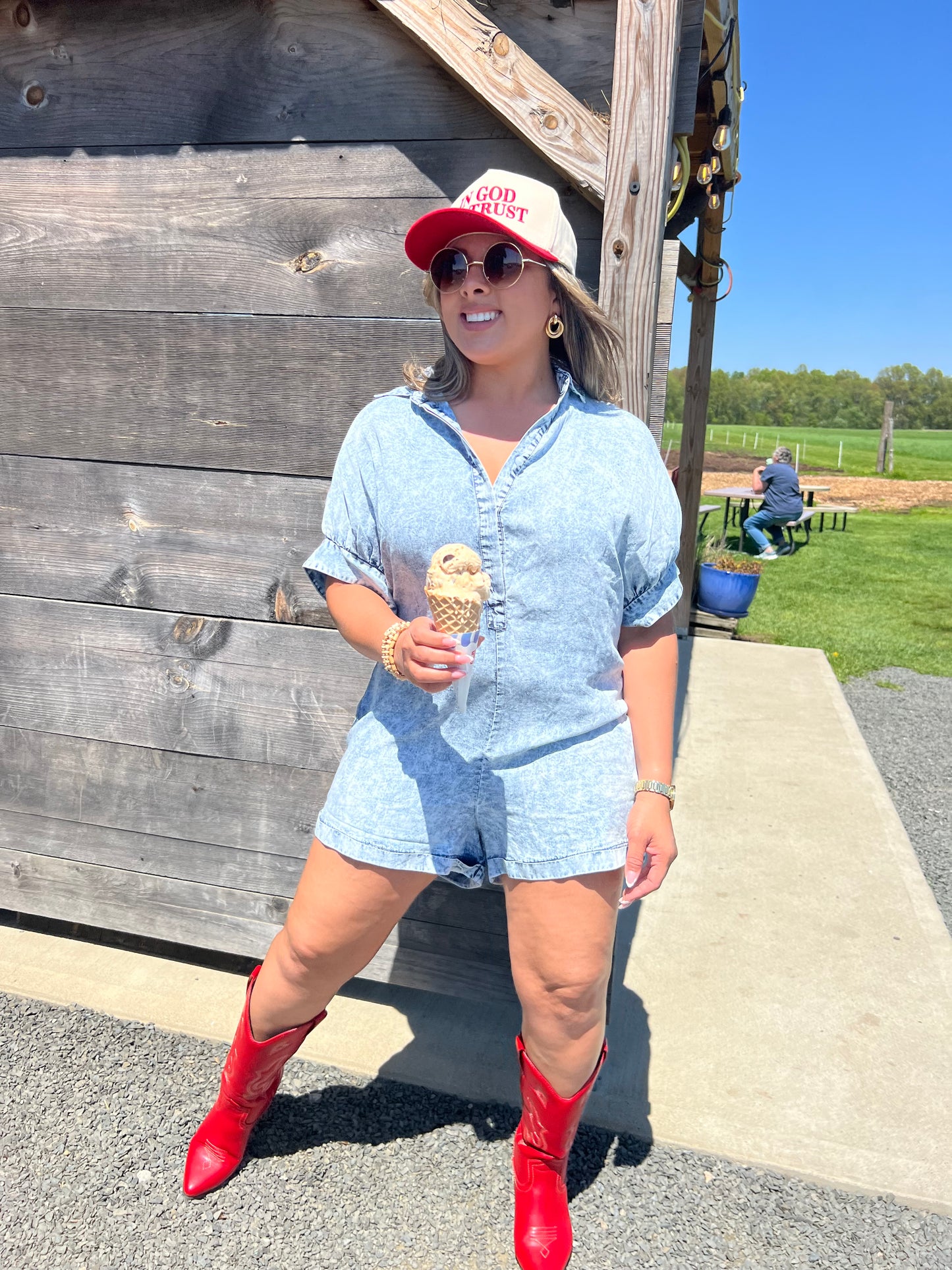 Denim Wash Romper