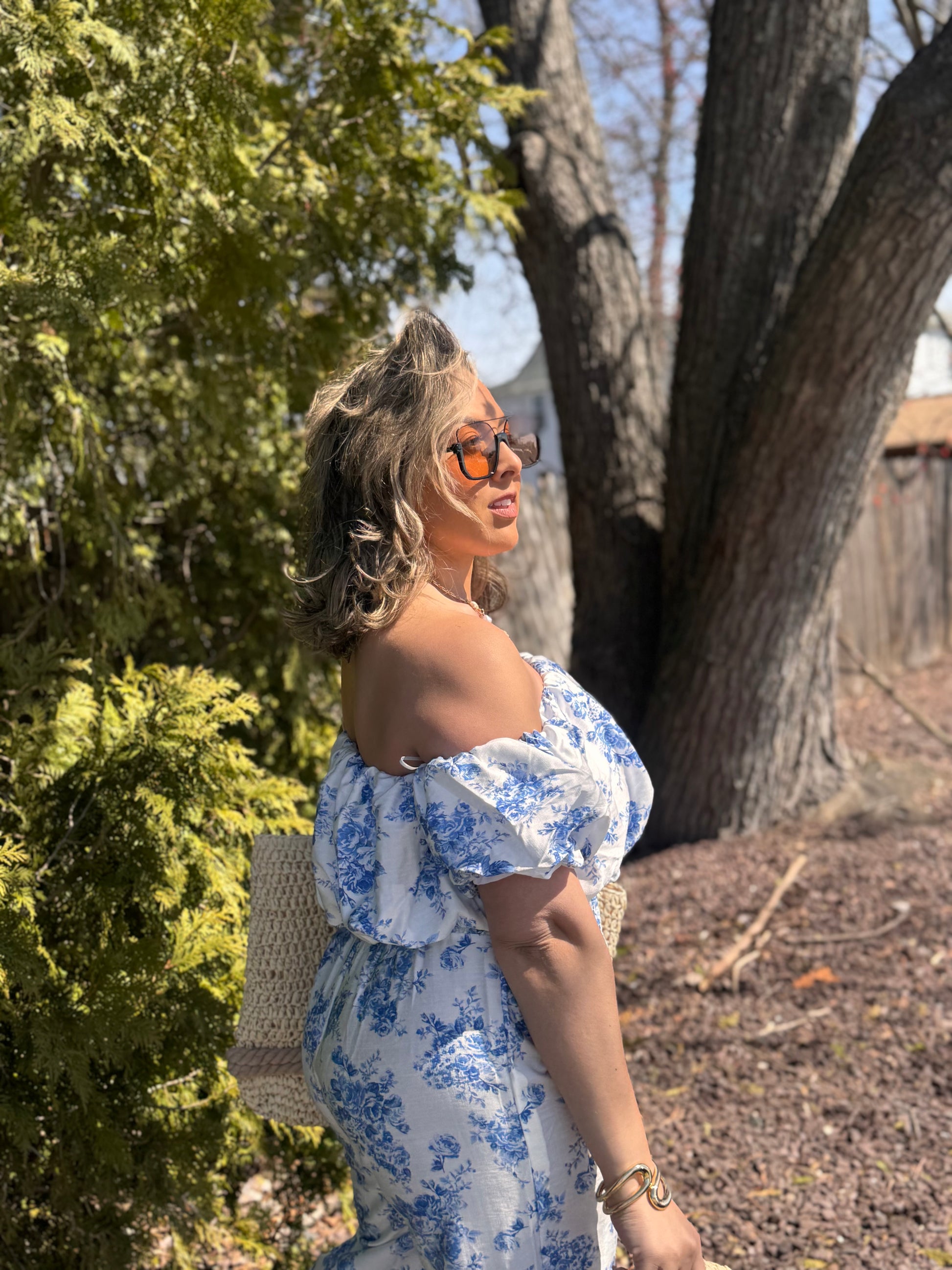 Blue Floral Top
