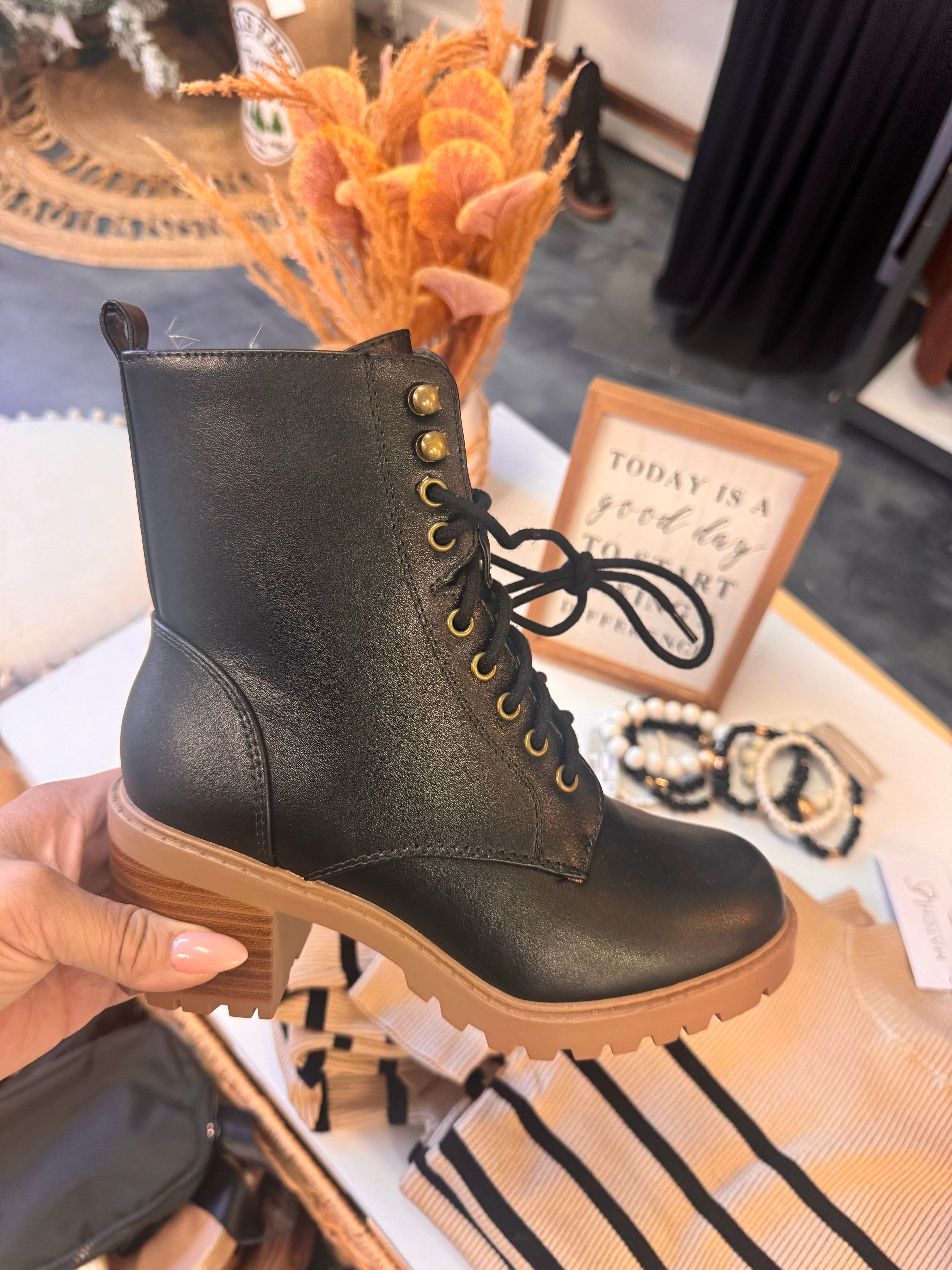 Combat Velour Booties