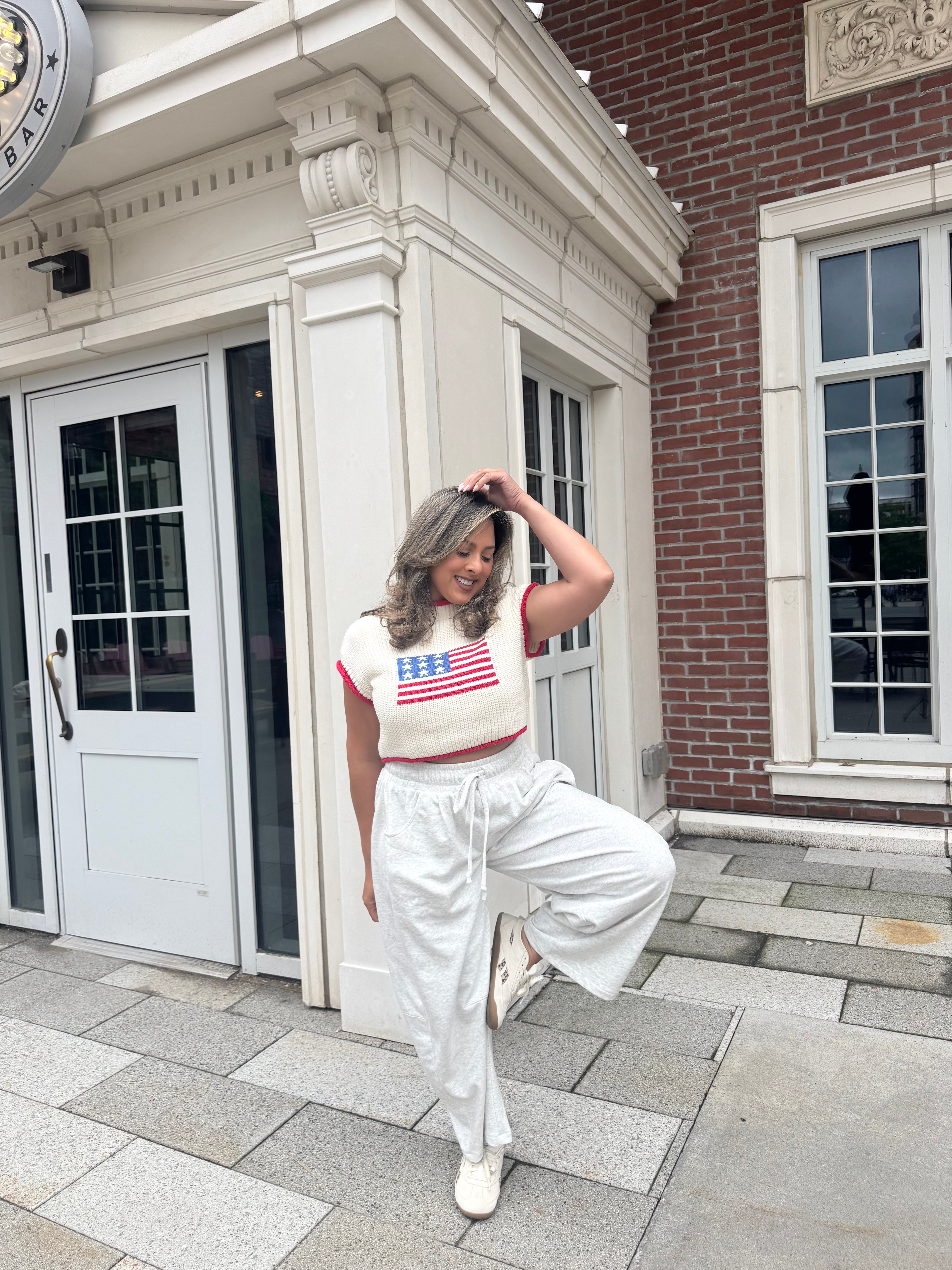 USA Cropped Sweater