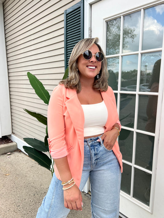 Haute Monde Coral Blazer