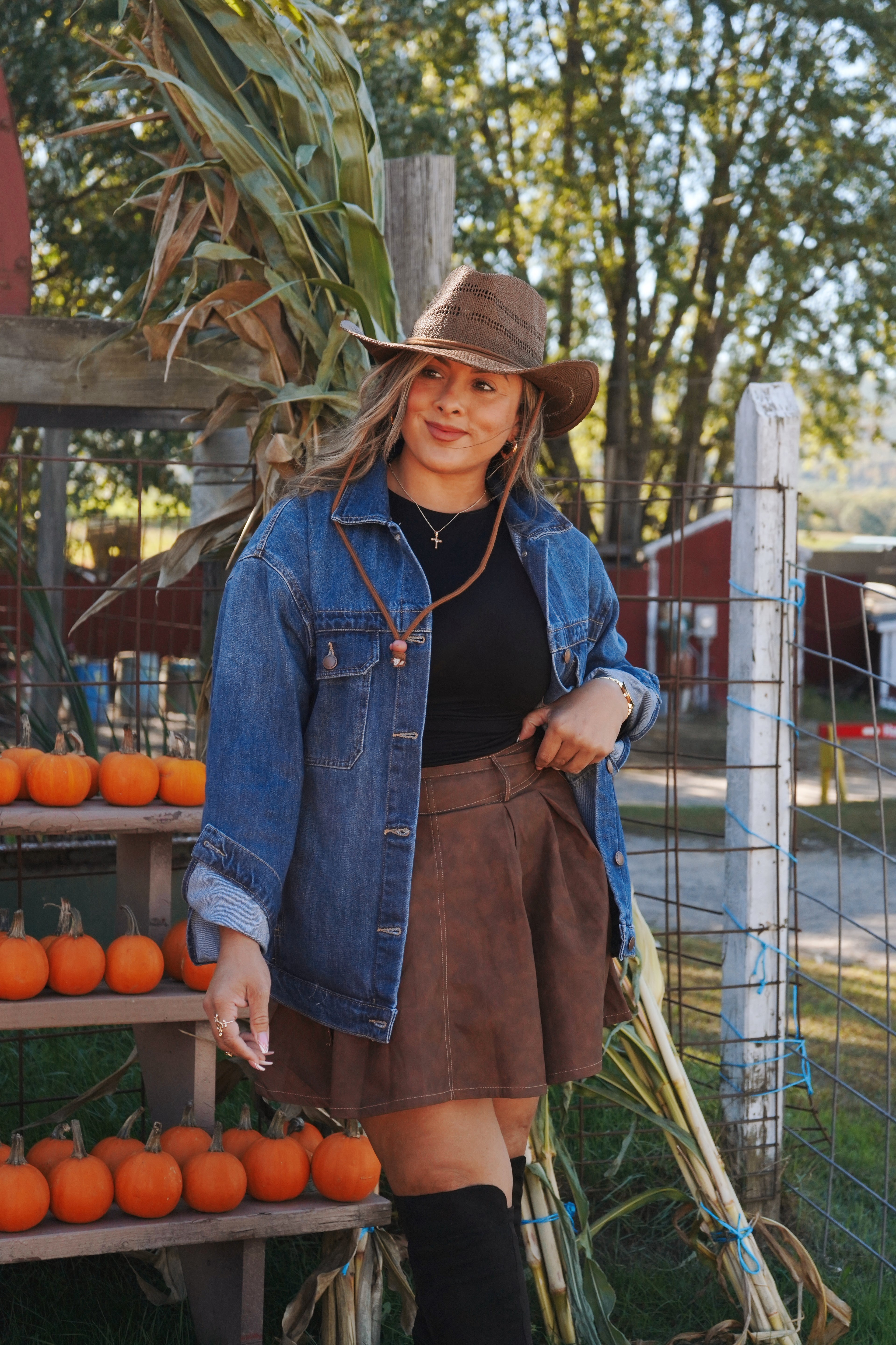 Classic Pleated Leather Skirt