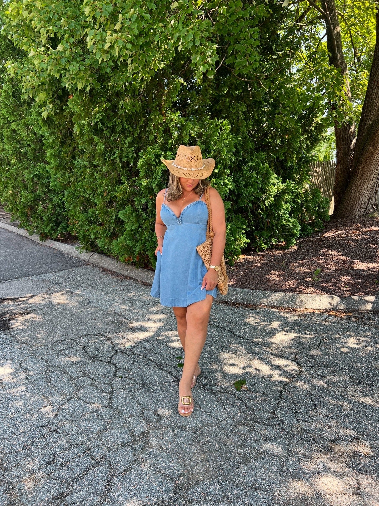 Denim Knot Mini Dress
