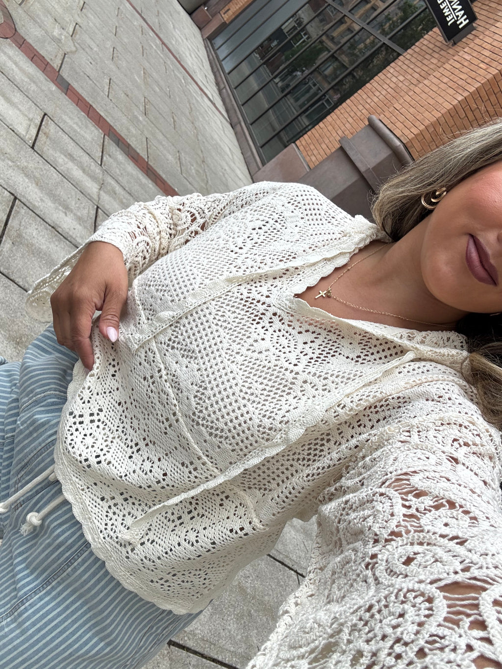 Crochet Hoodie Top