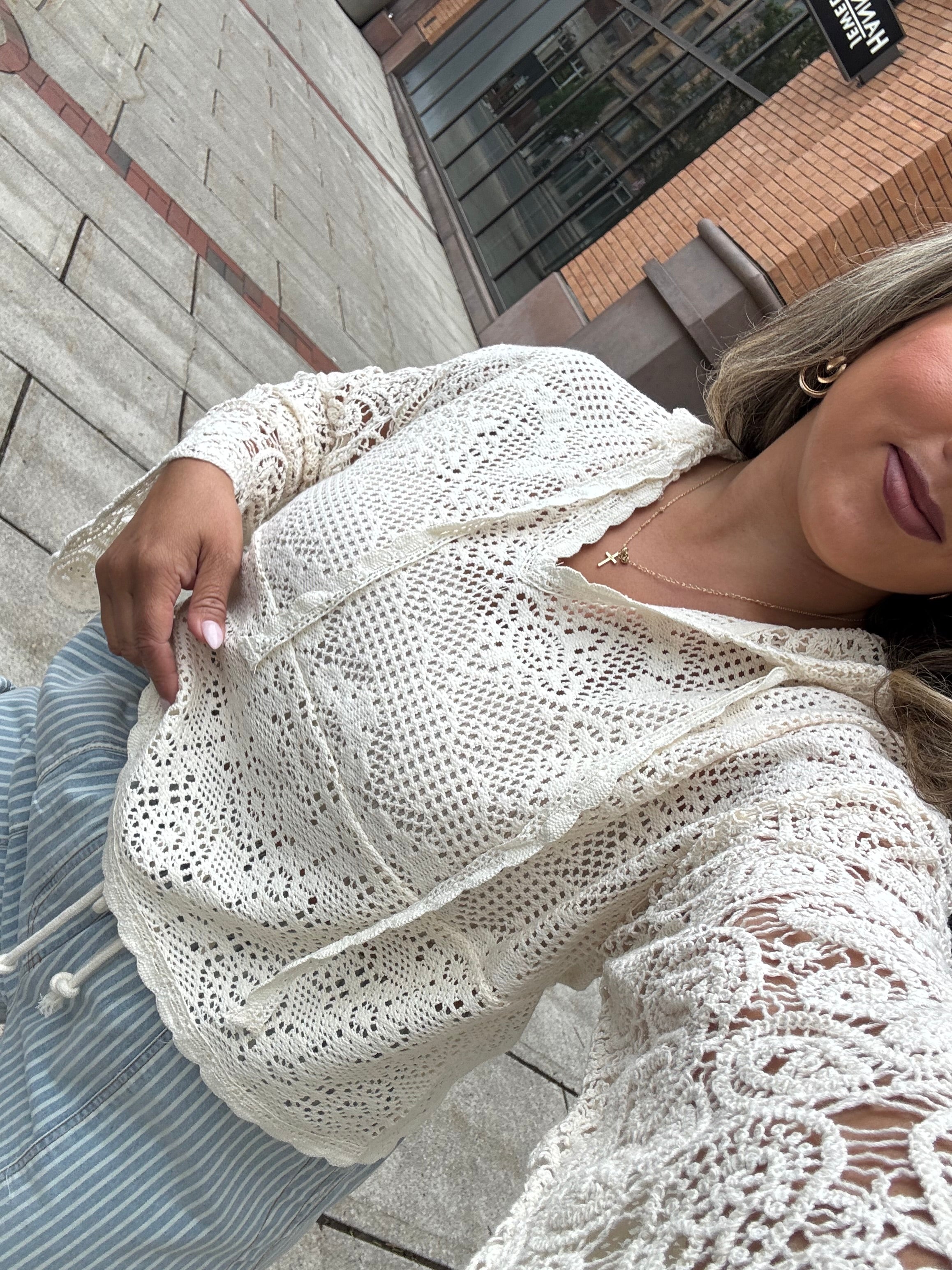 Crochet Hoodie Top