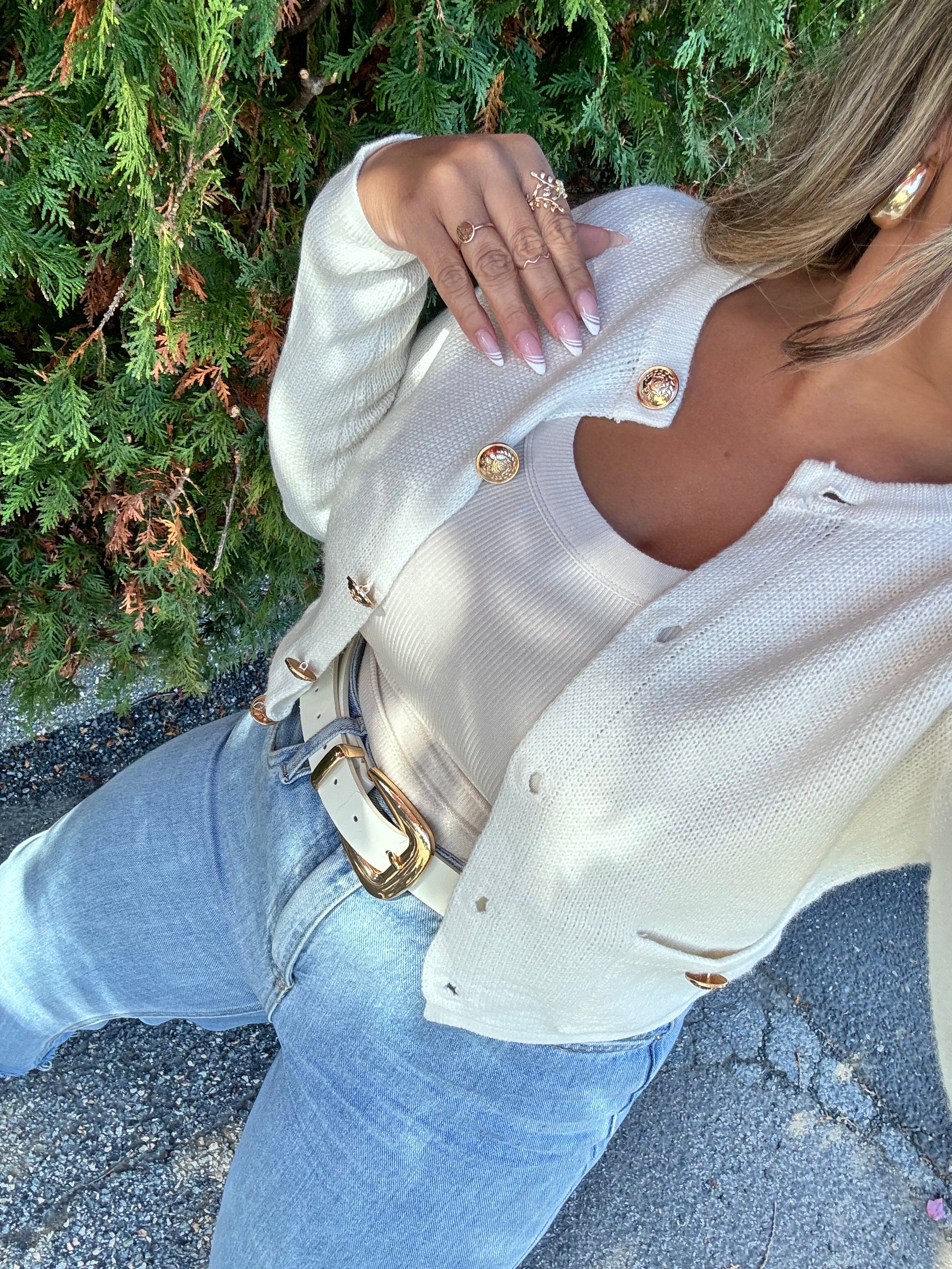 Gold Button Cardigan