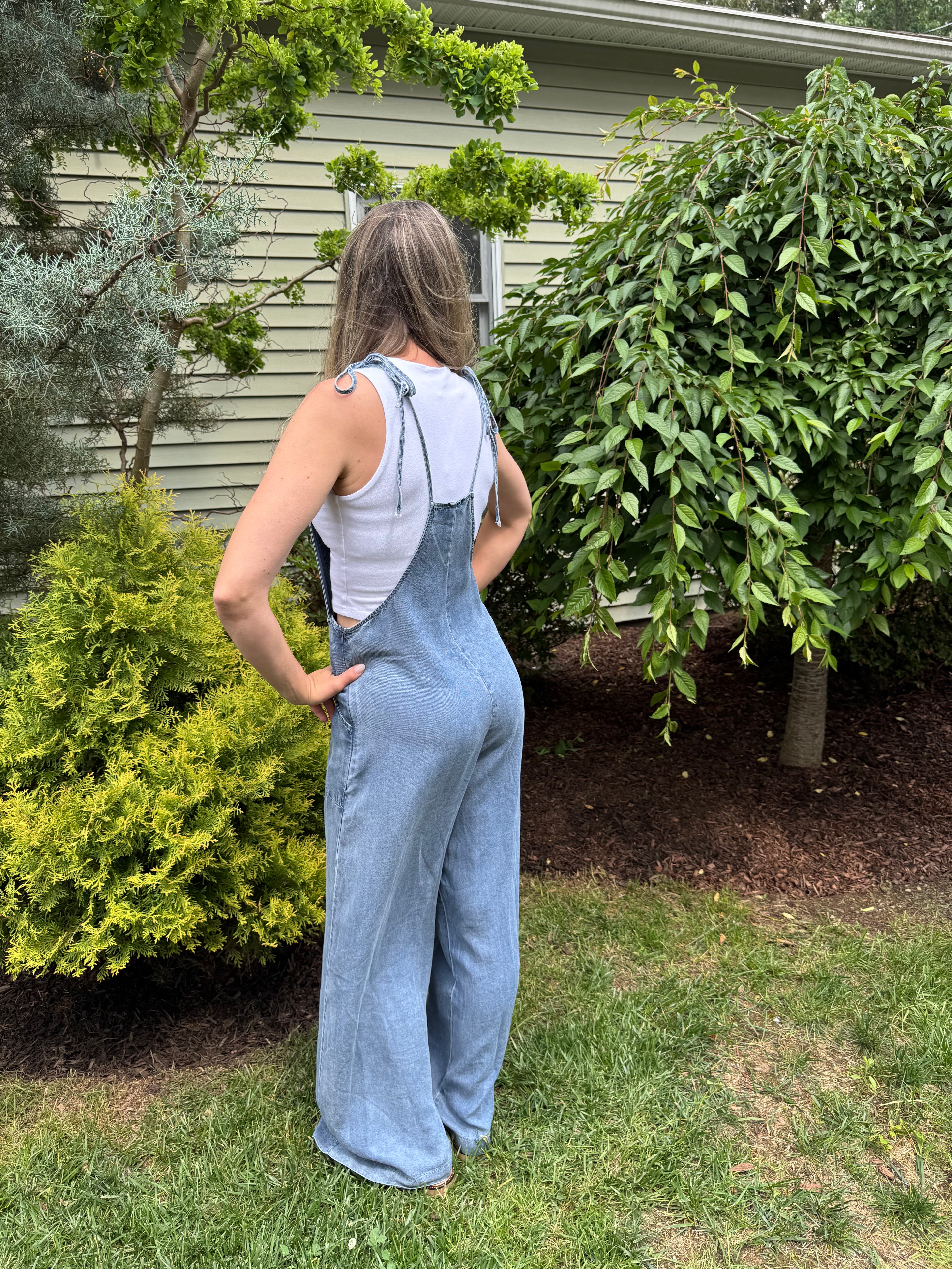 Cape Denim Romper