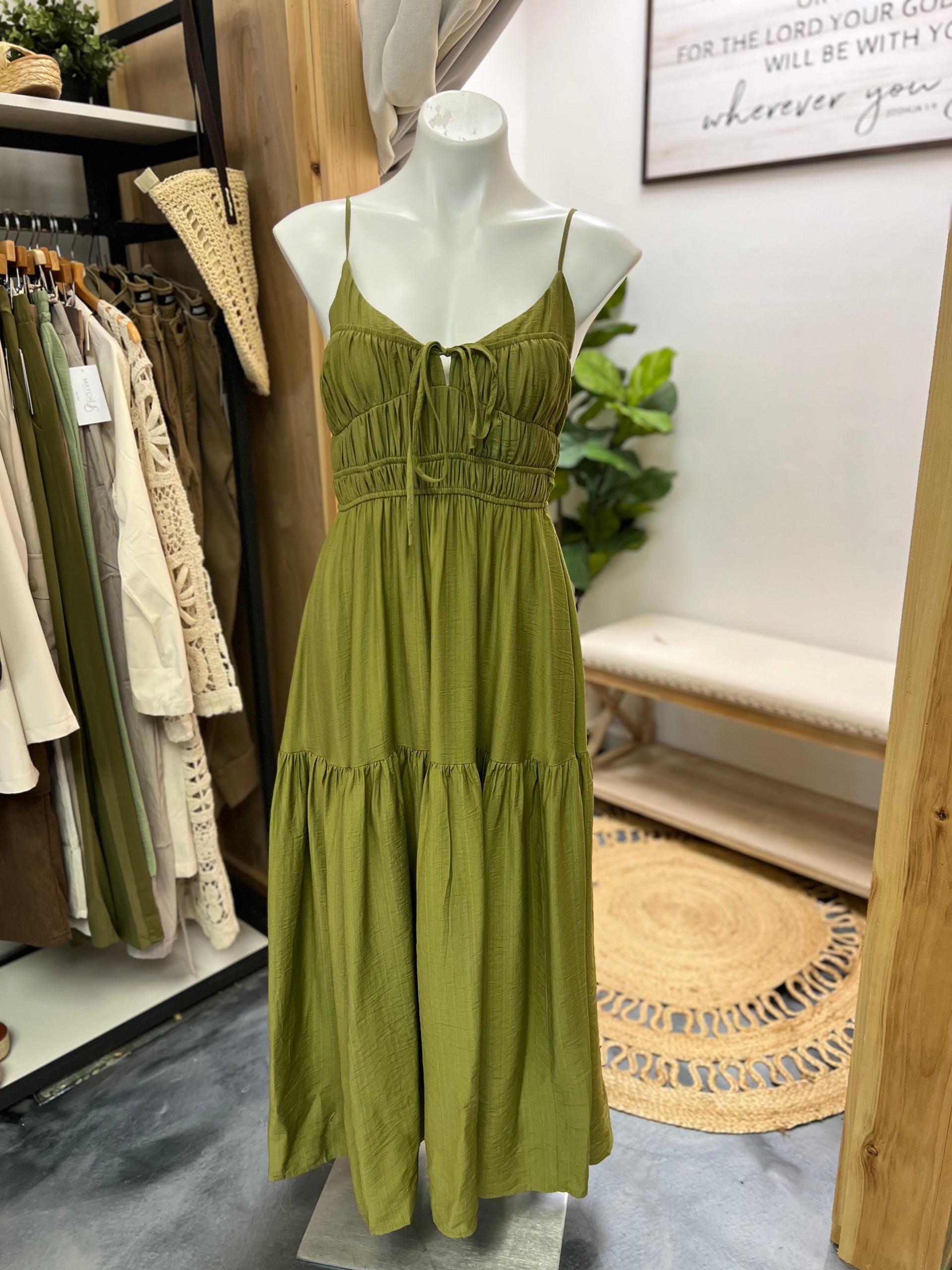 Moss Green Maxi Dress Medium