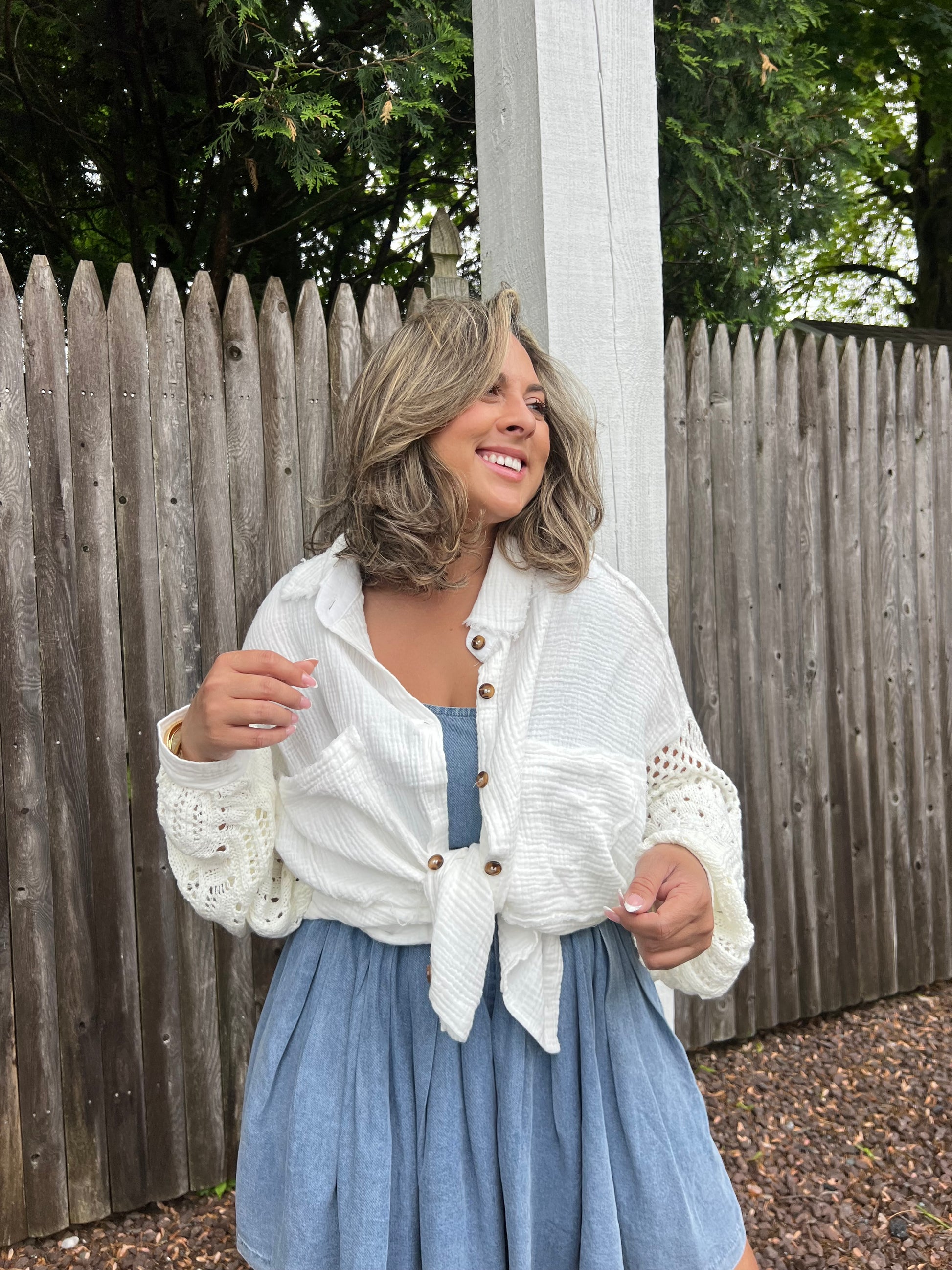 POL White Button Up