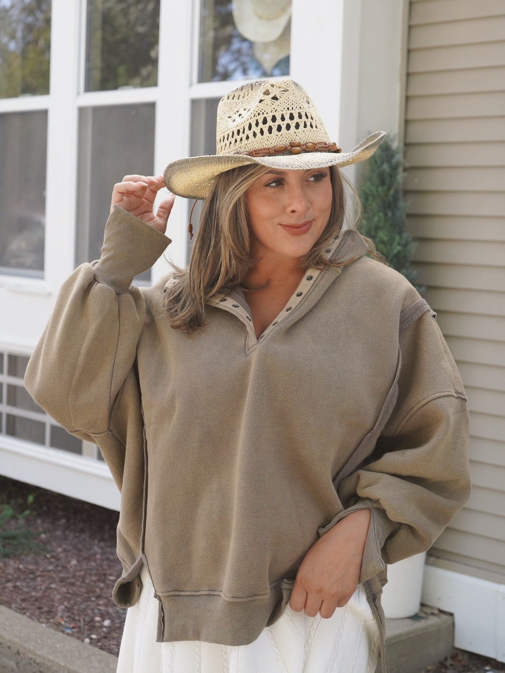 Quarter Button Sweatshirt