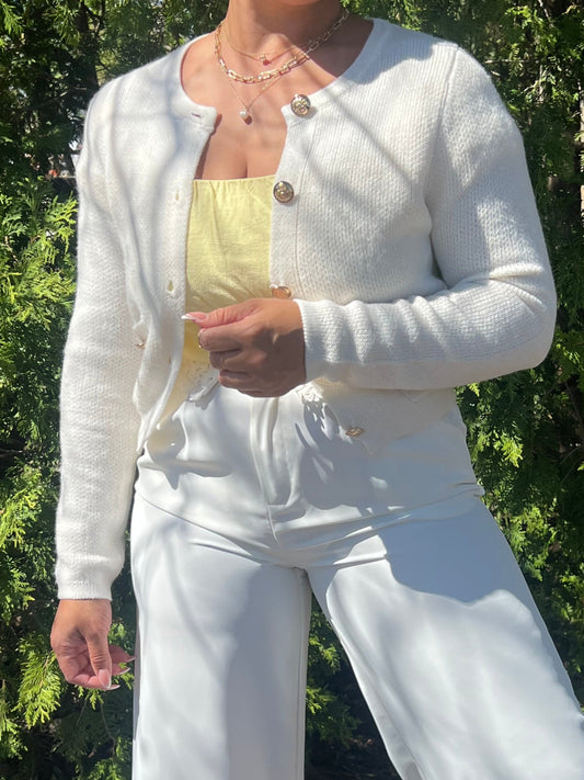 Muy Muy White Button Trousers