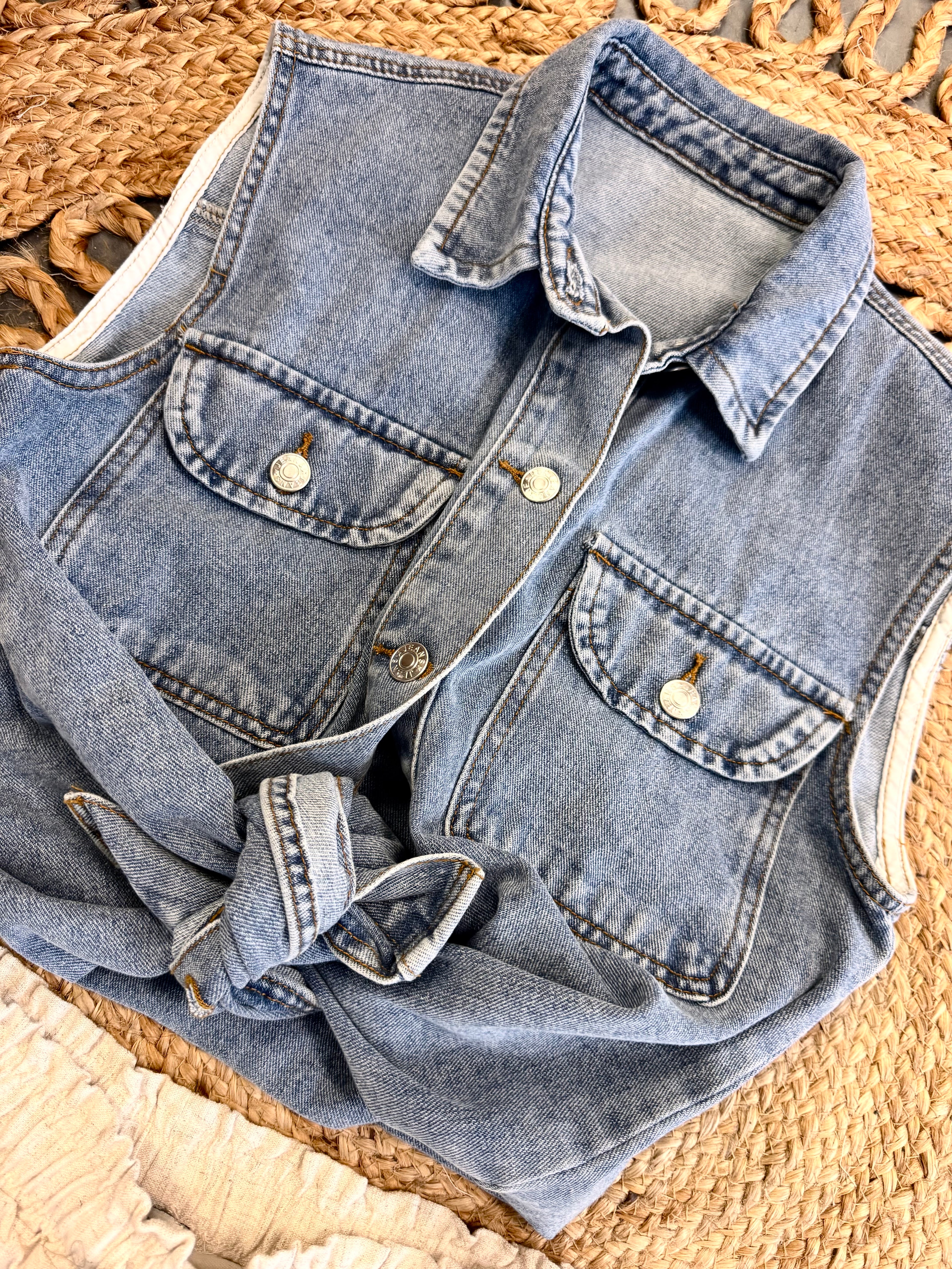 Sleeveless Denim Vest