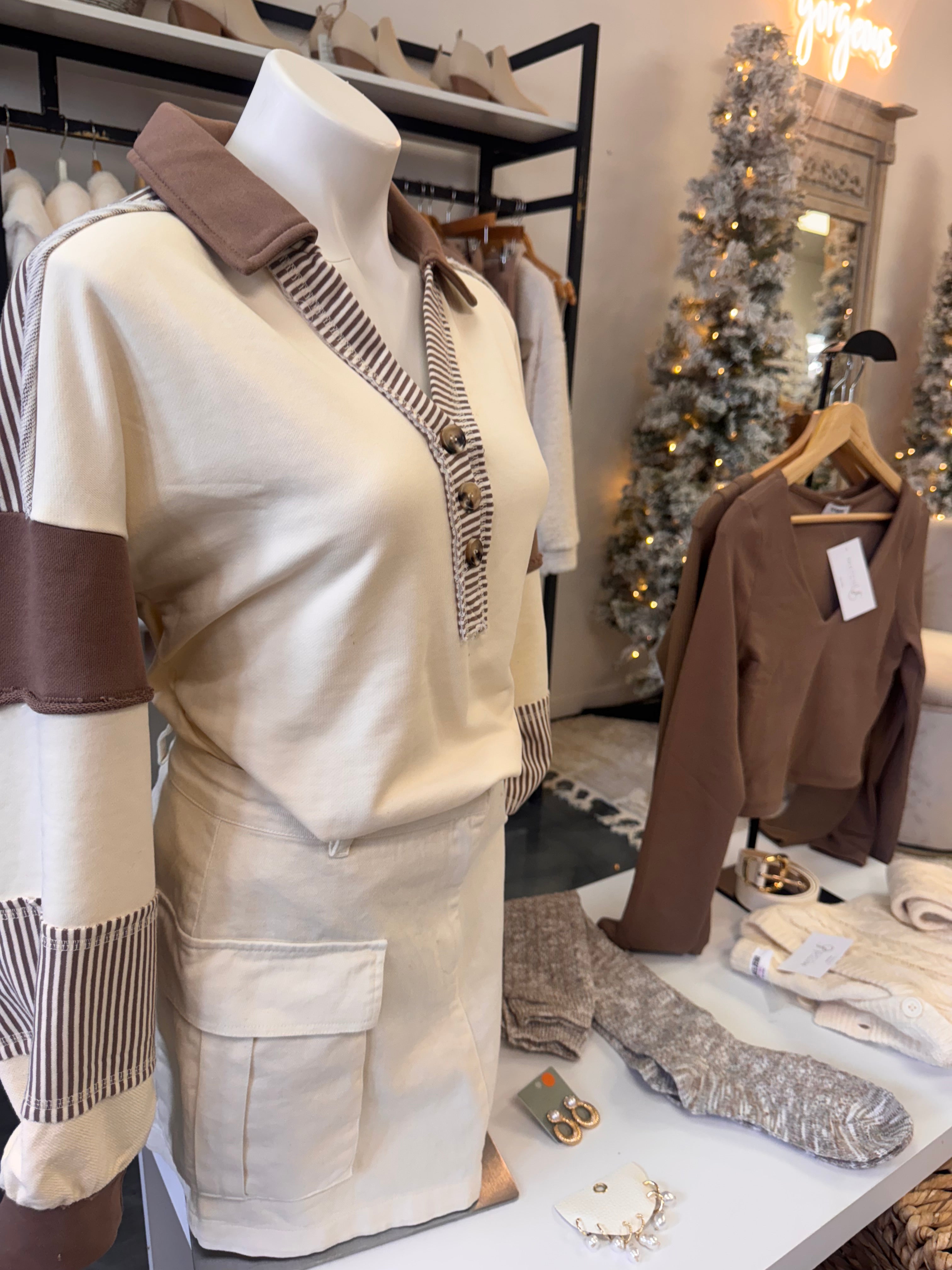 Mocha Blend Collard Sweater