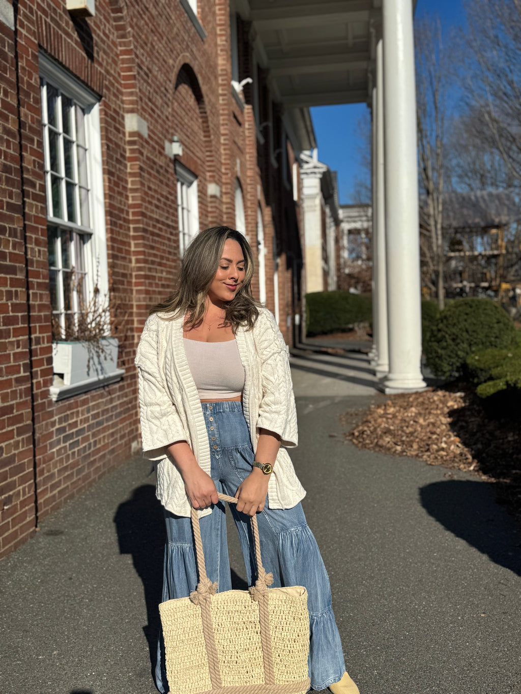 Knitted Cream Cardigan
