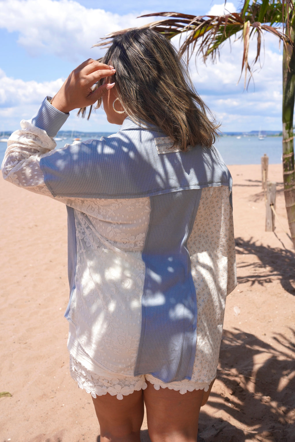 Blue Floral Button Up