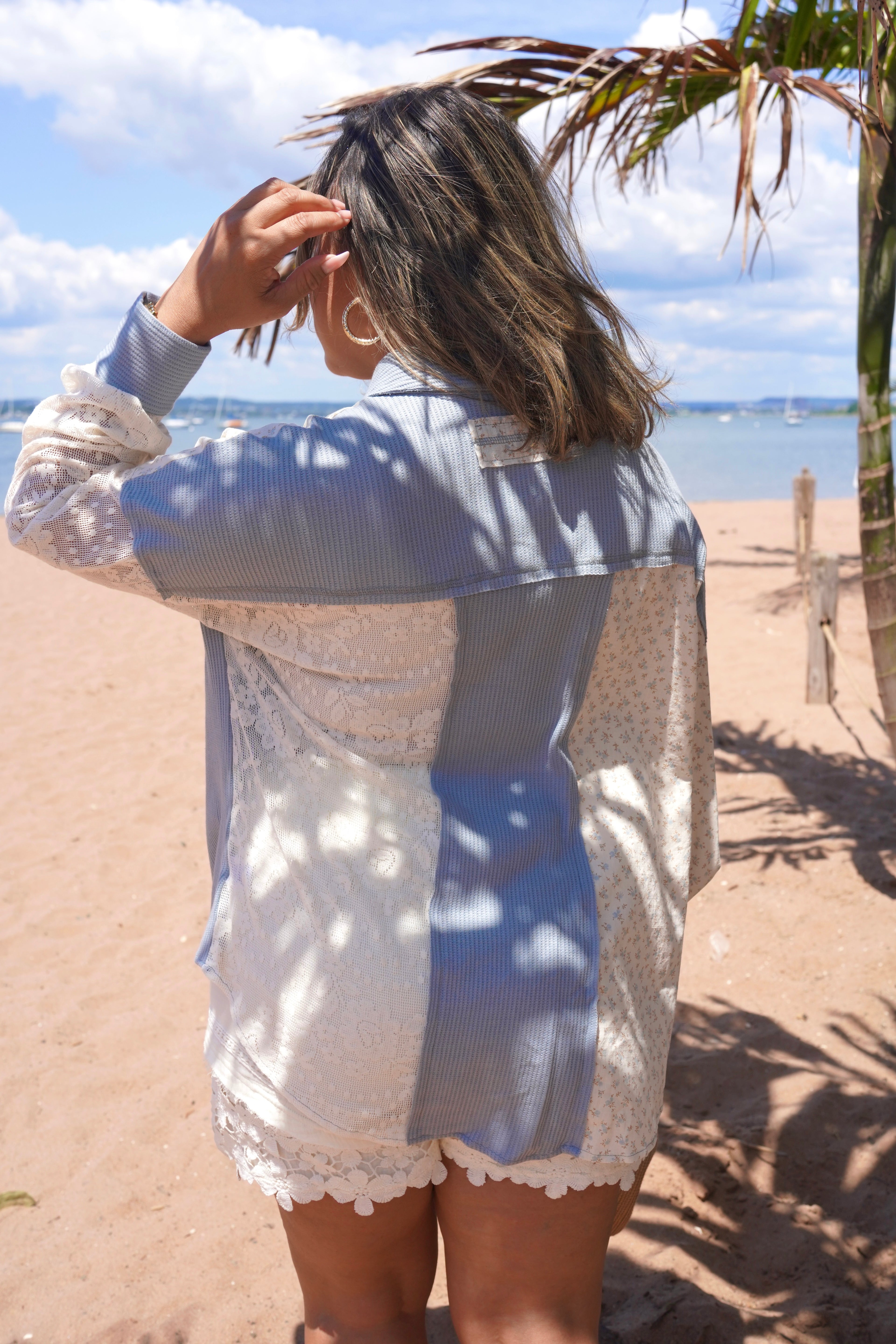 Blue Floral Button Up