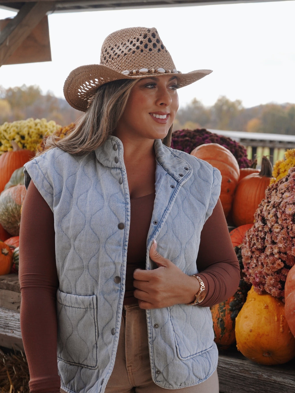Denim Quilted Vest
