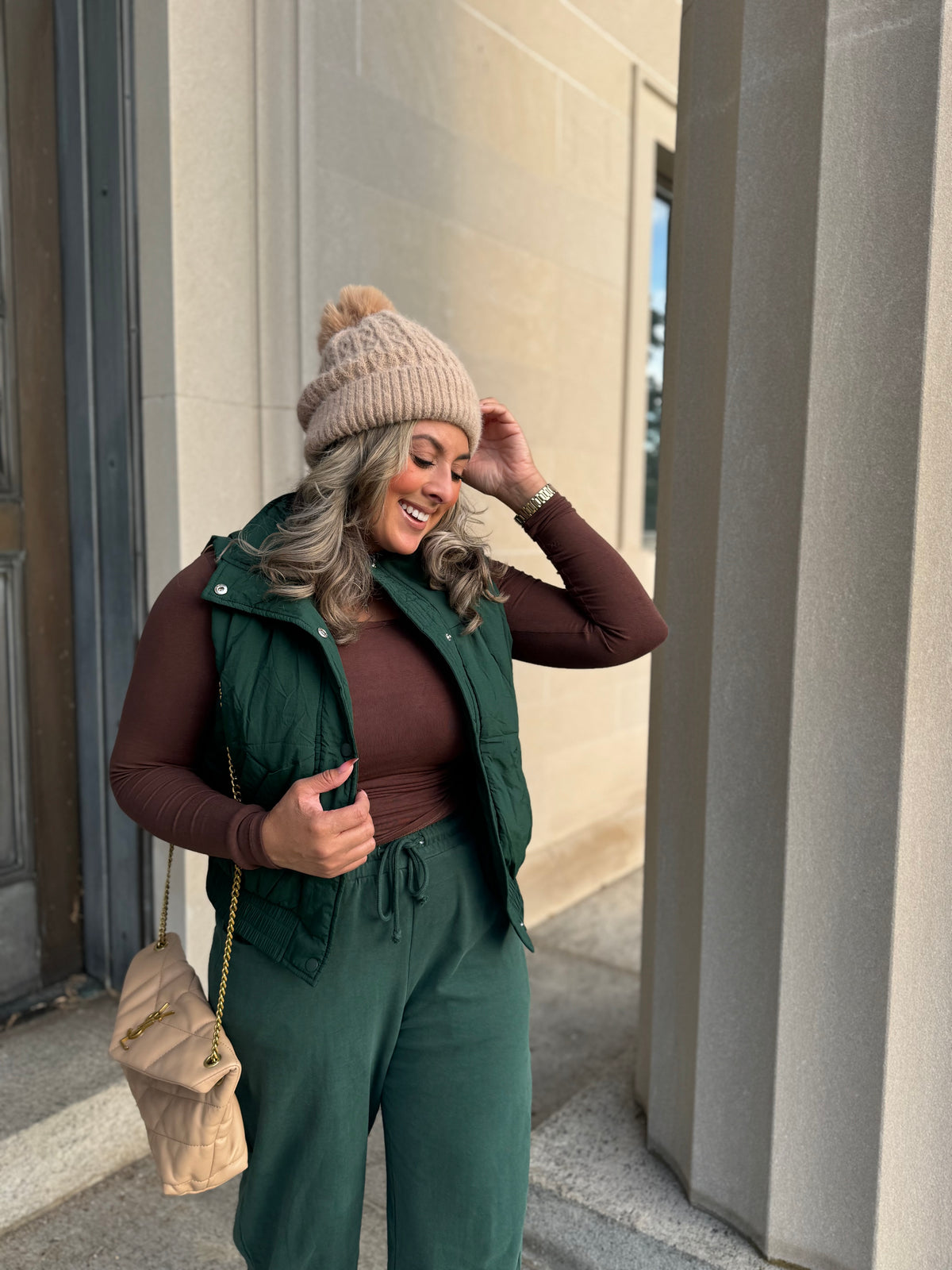 Mock Hunter Green Vest