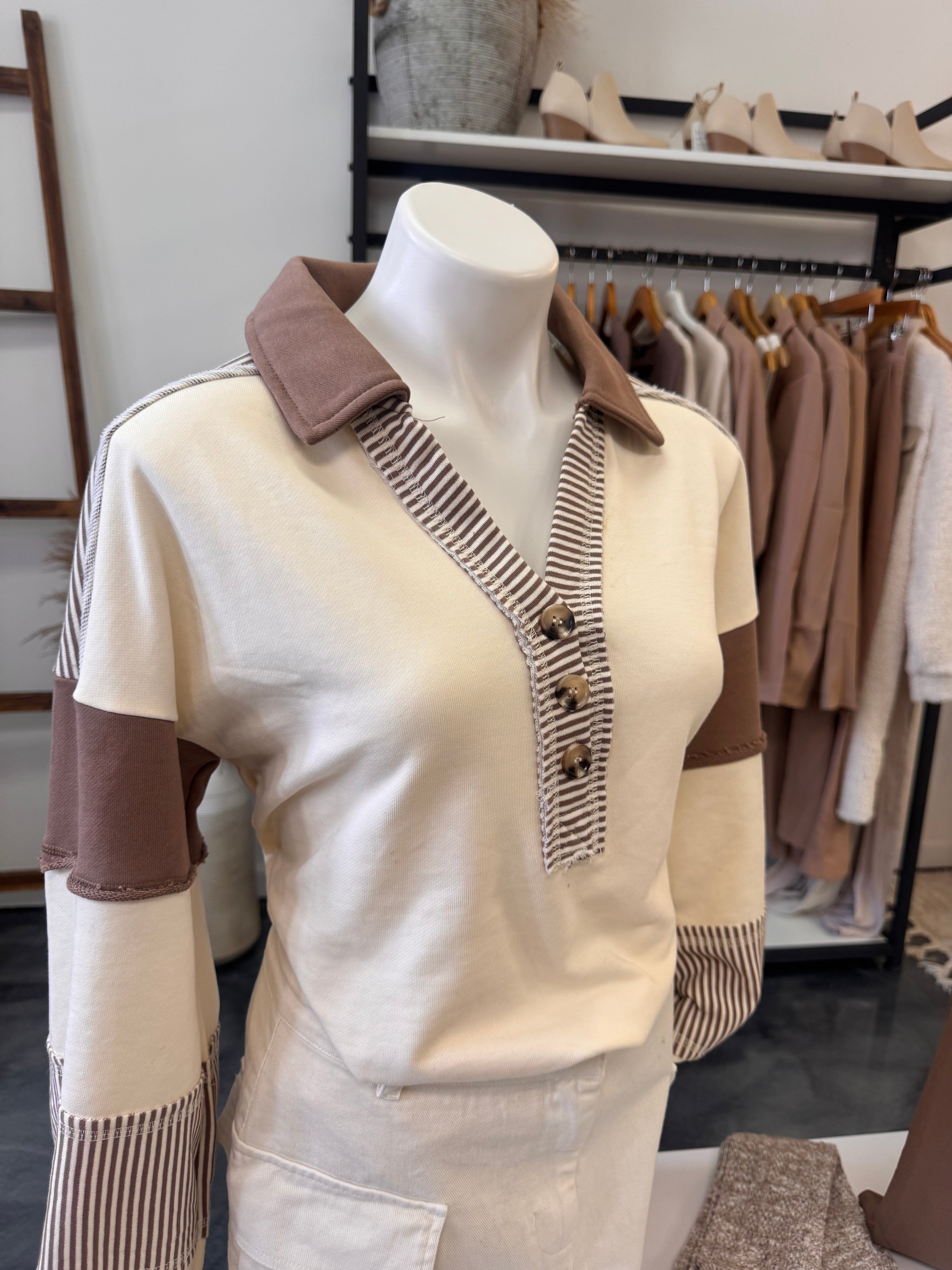 Mocha Blend Collard Sweater
