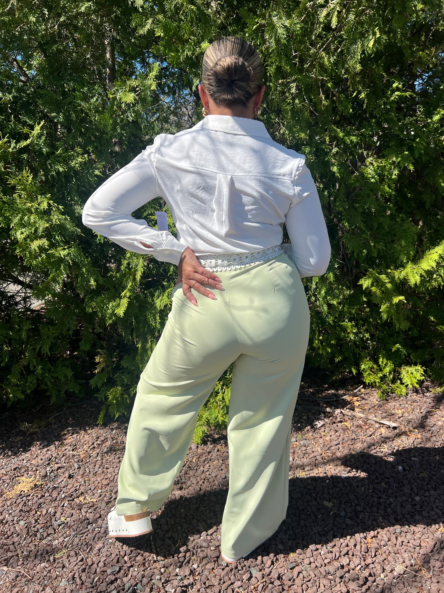 Muy Muy Green Button Trousers