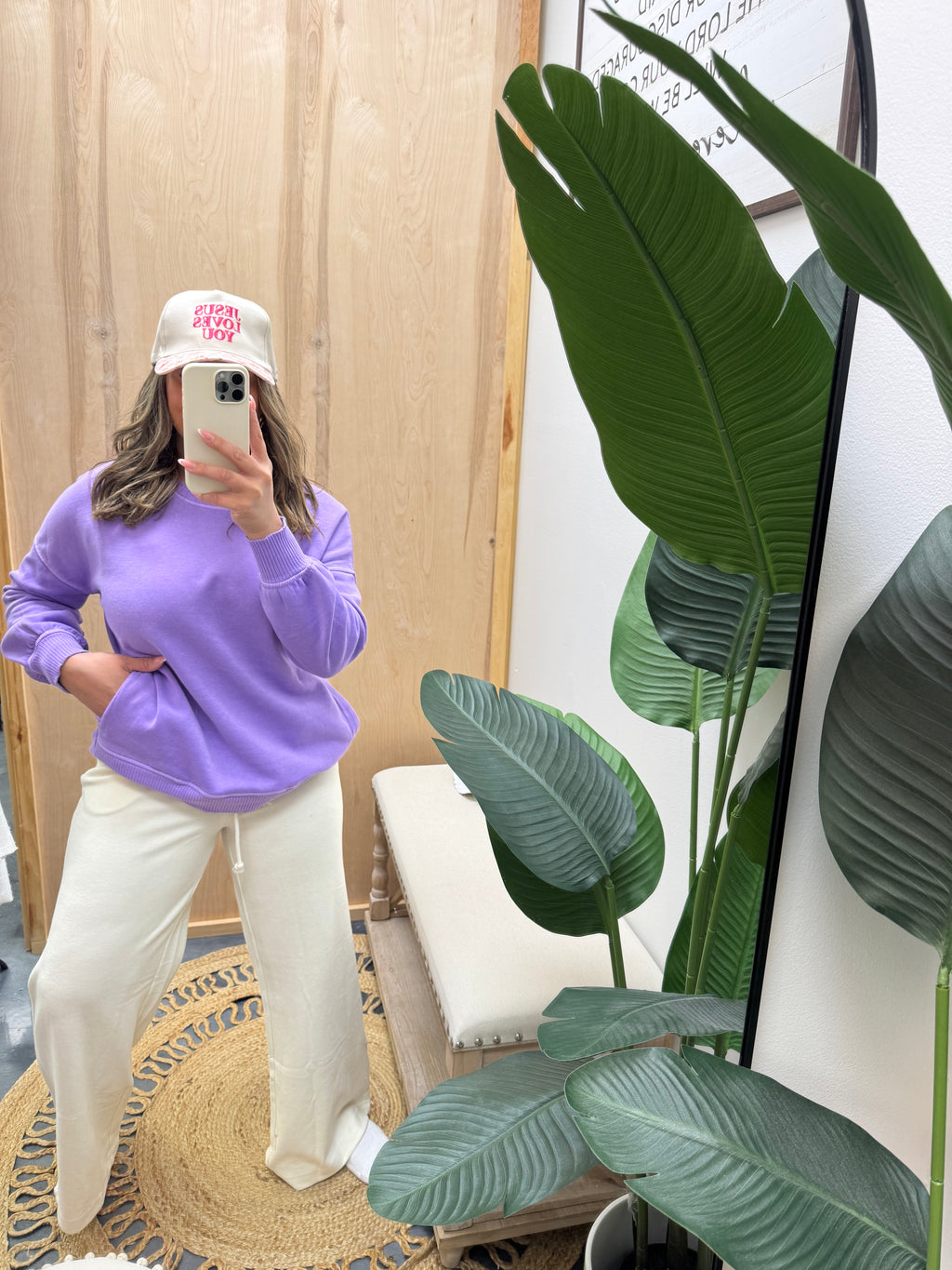 Cozy in lavender sweater