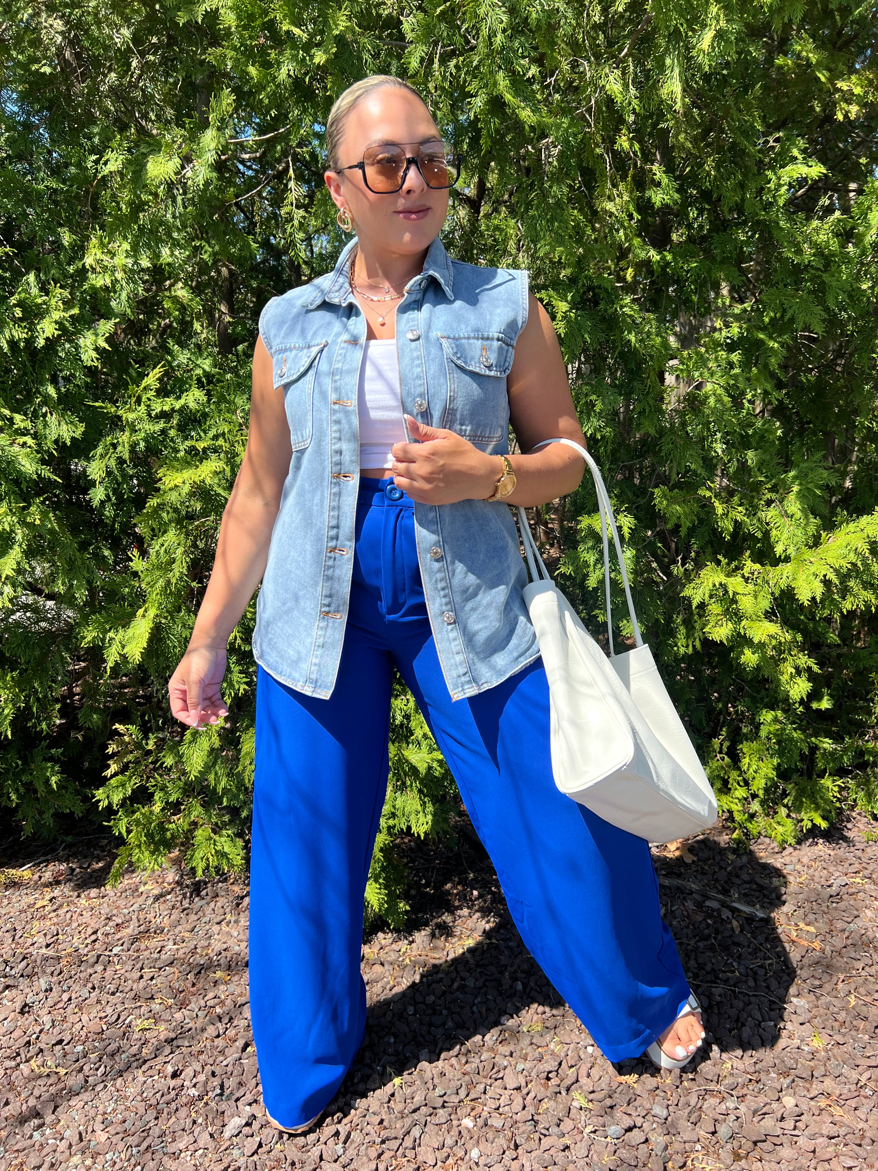 Blue Button Trousers