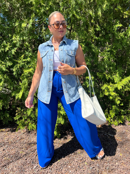 Blue Button Trousers
