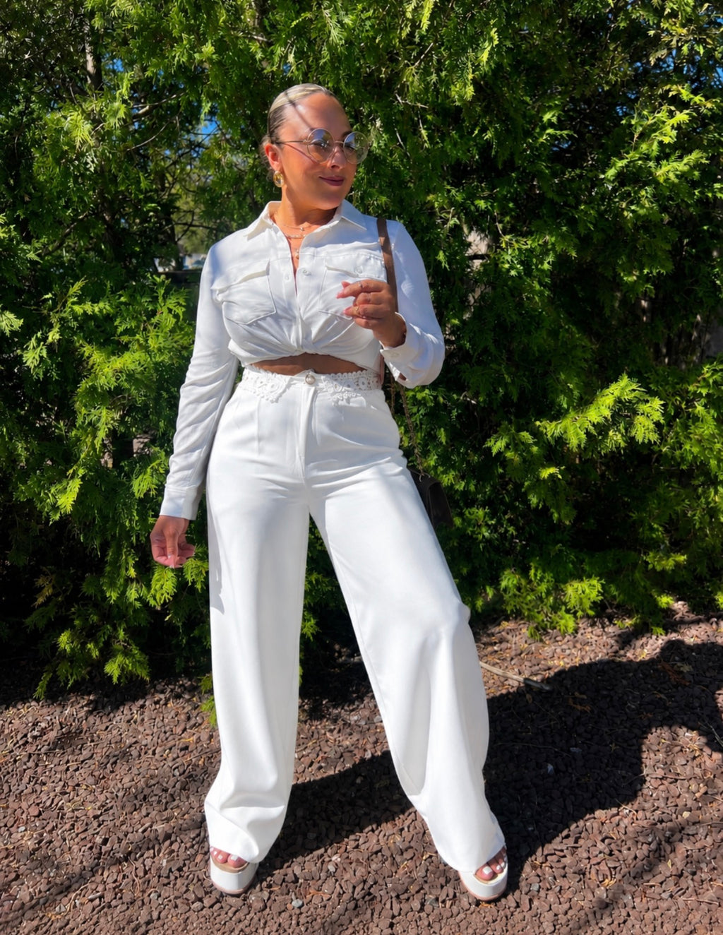 Muy Muy White Button Trousers