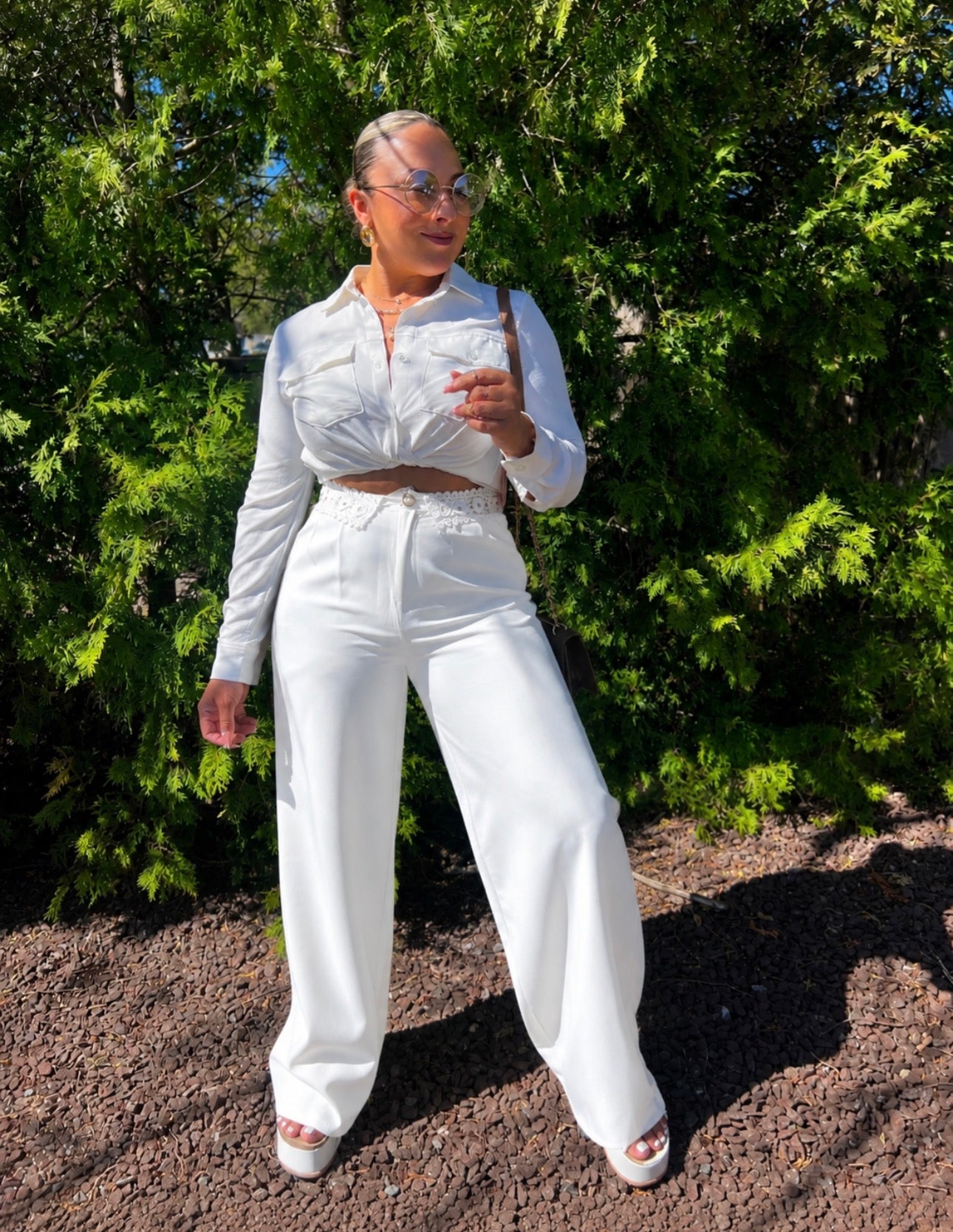 Muy Muy White Button Trousers