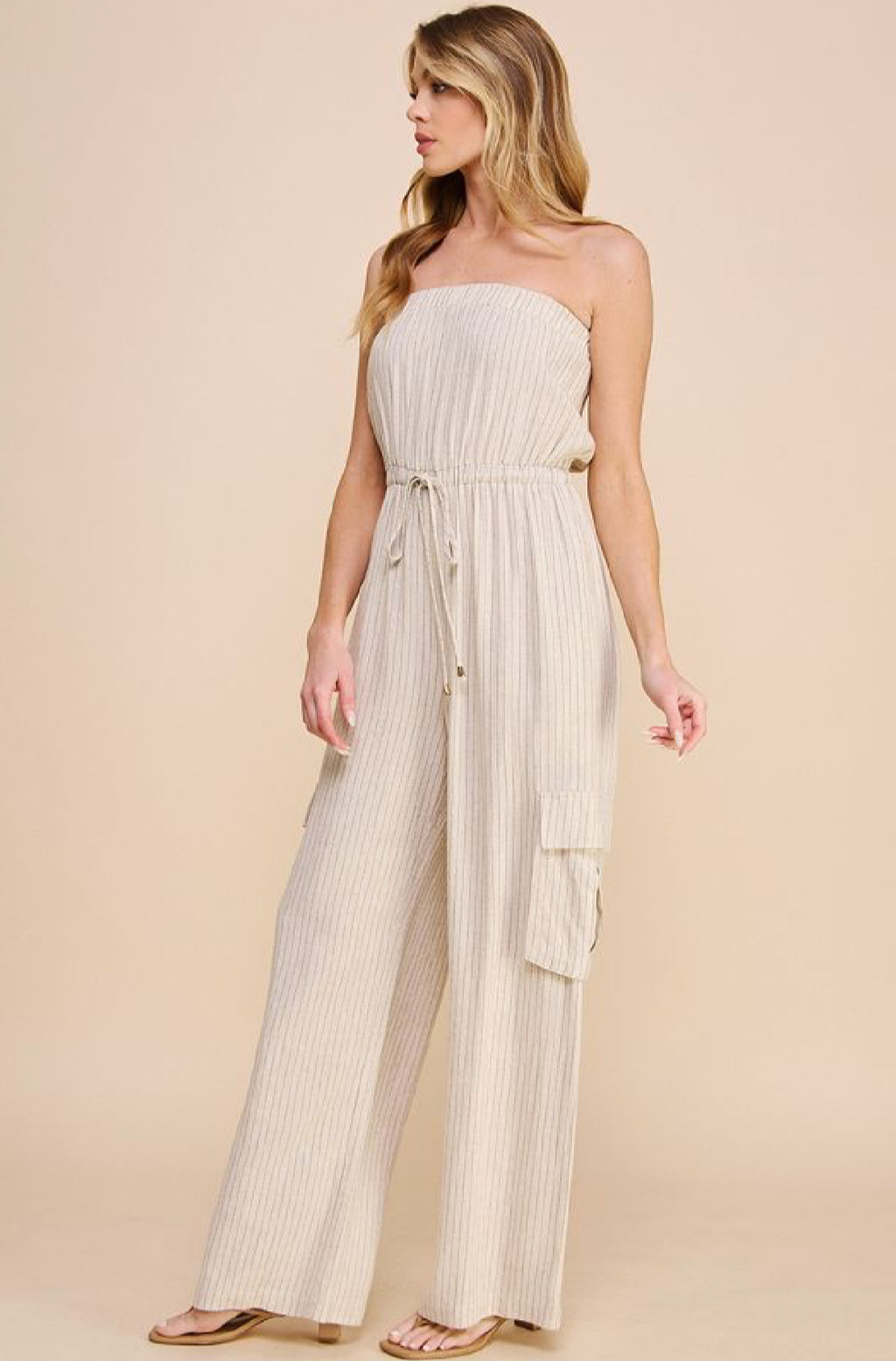 Linen Cargo Romper