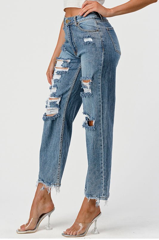 High waisted wide leg capri
