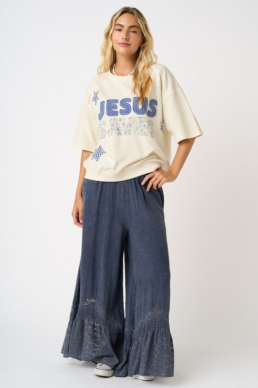 Laced Ruffled Wide Leg pants