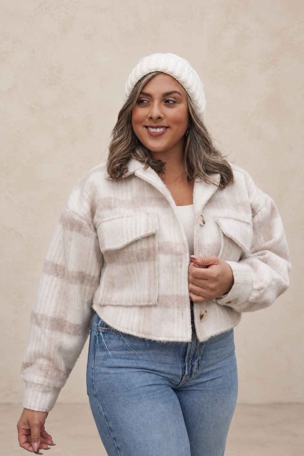 Plaid Cropped Jacket