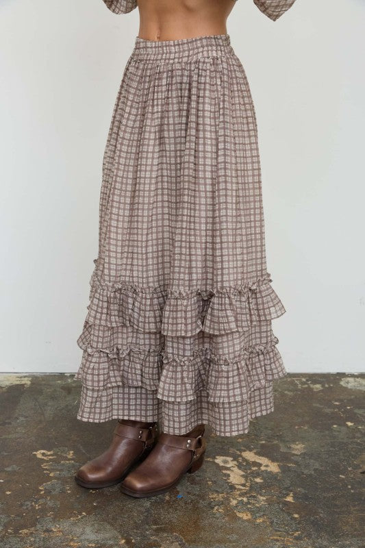 Plaid Ruffled Skirt