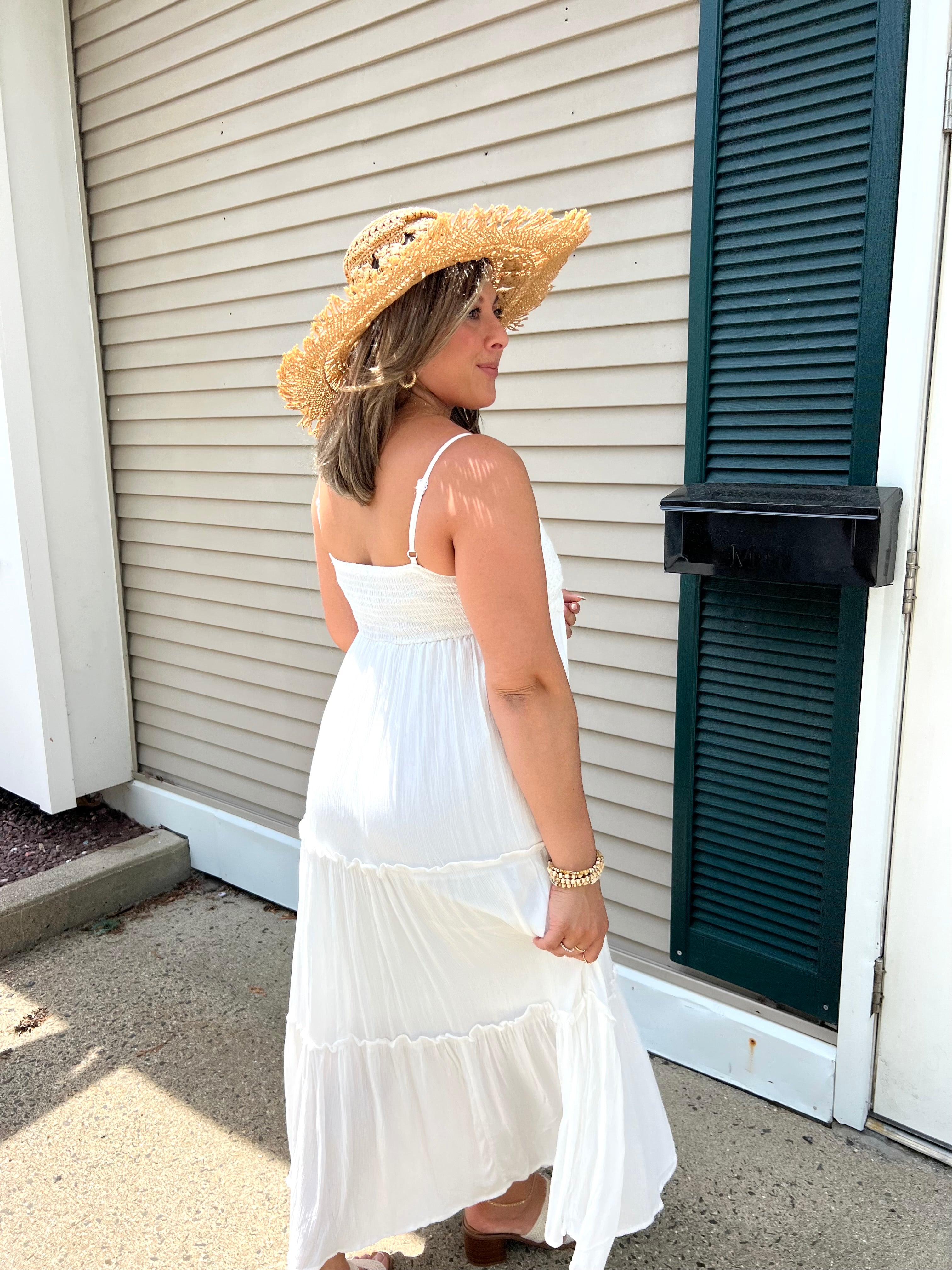 White Crochet Maxi Dress