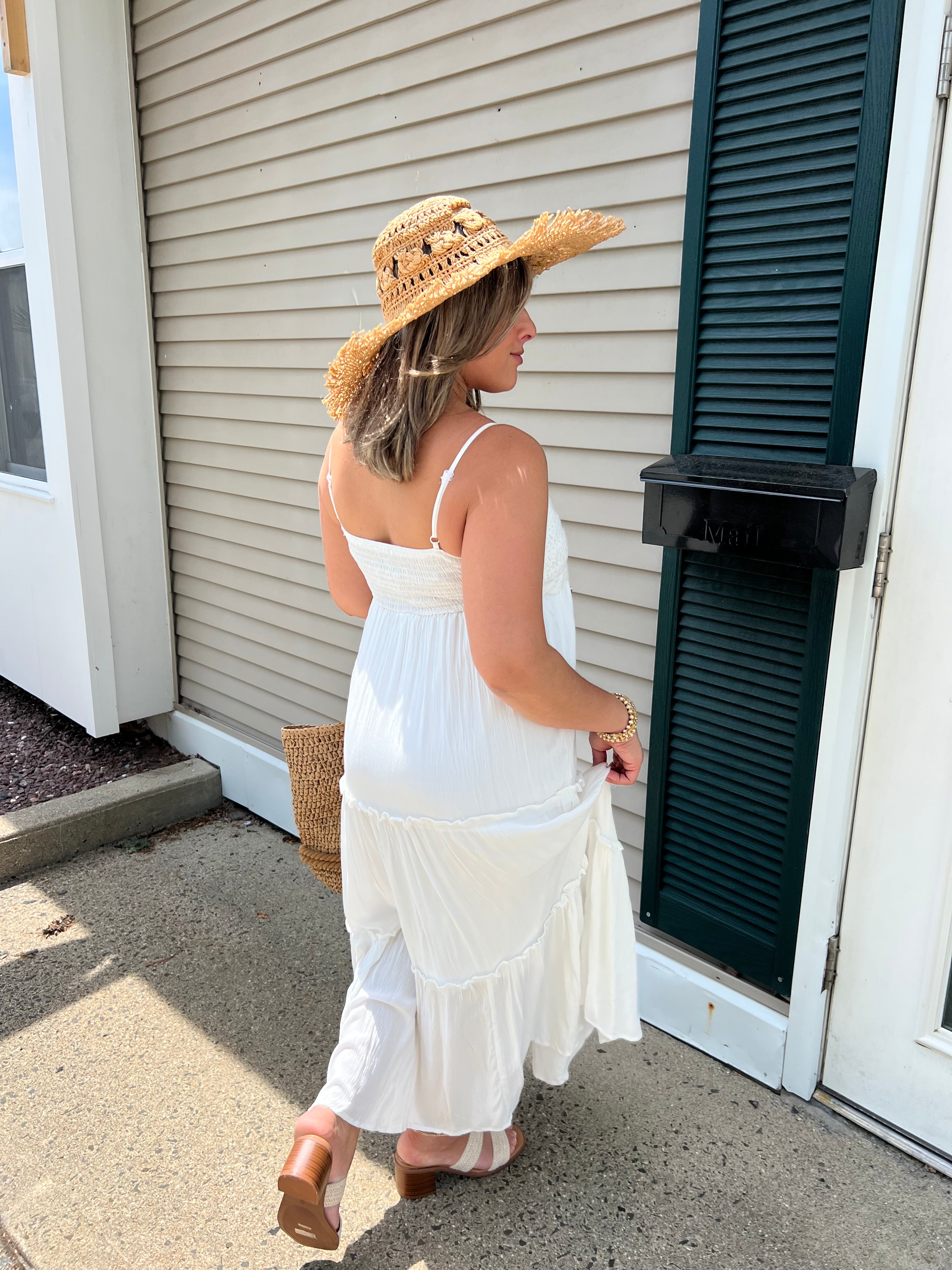 White Crochet Maxi Dress
