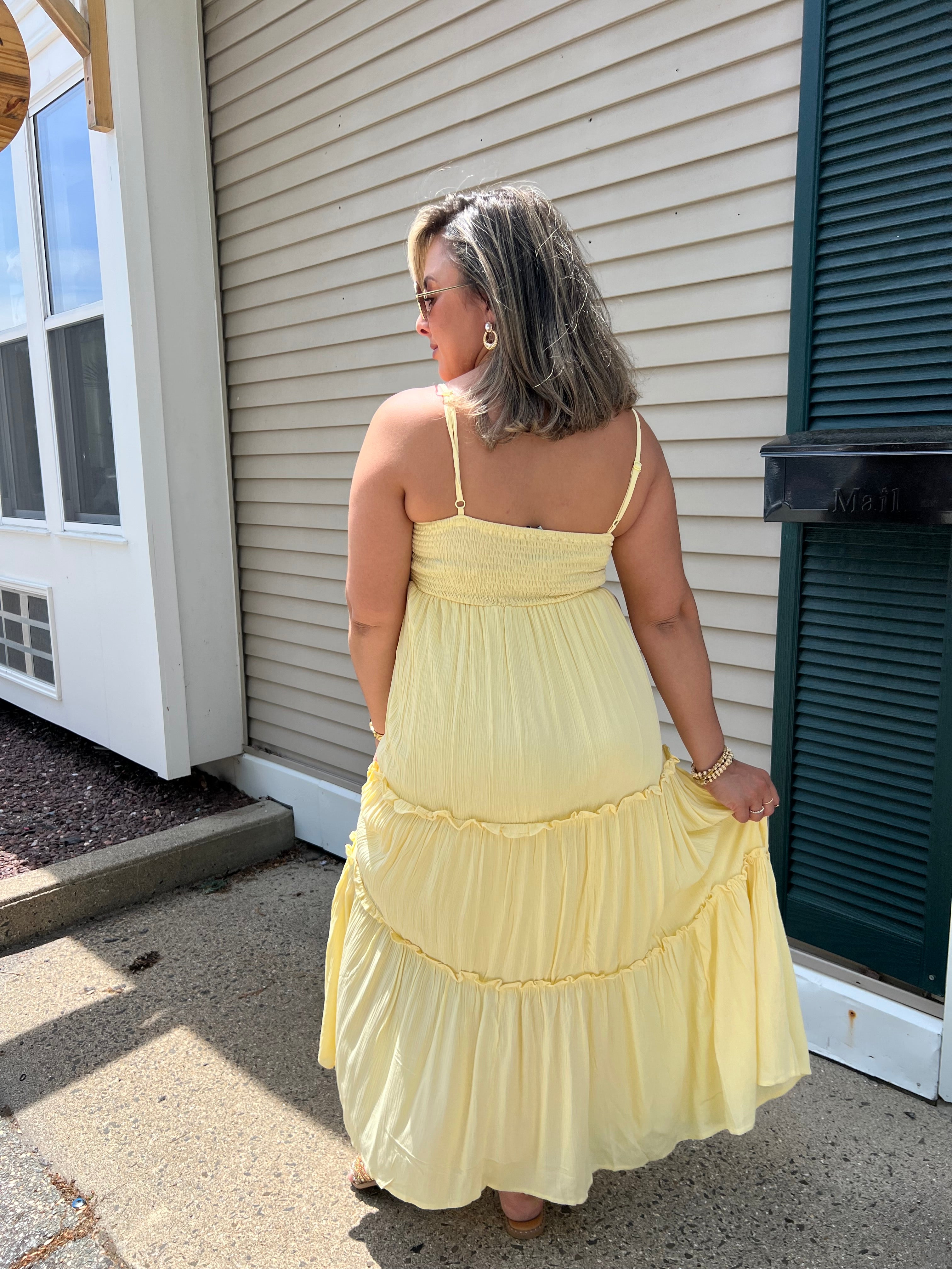 Yellow Crochet Maxi Dress