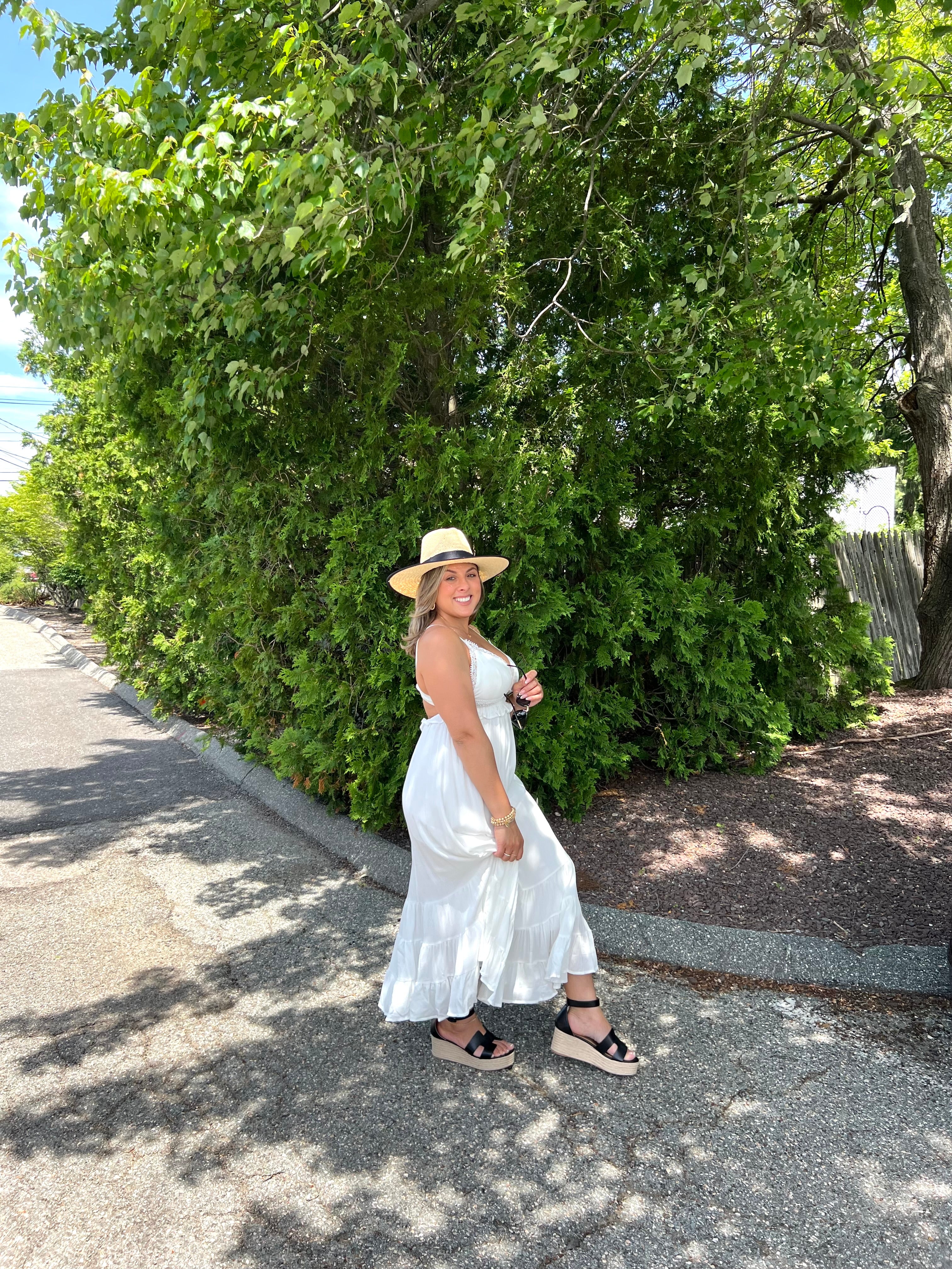 White Eyelet Maxi Dress