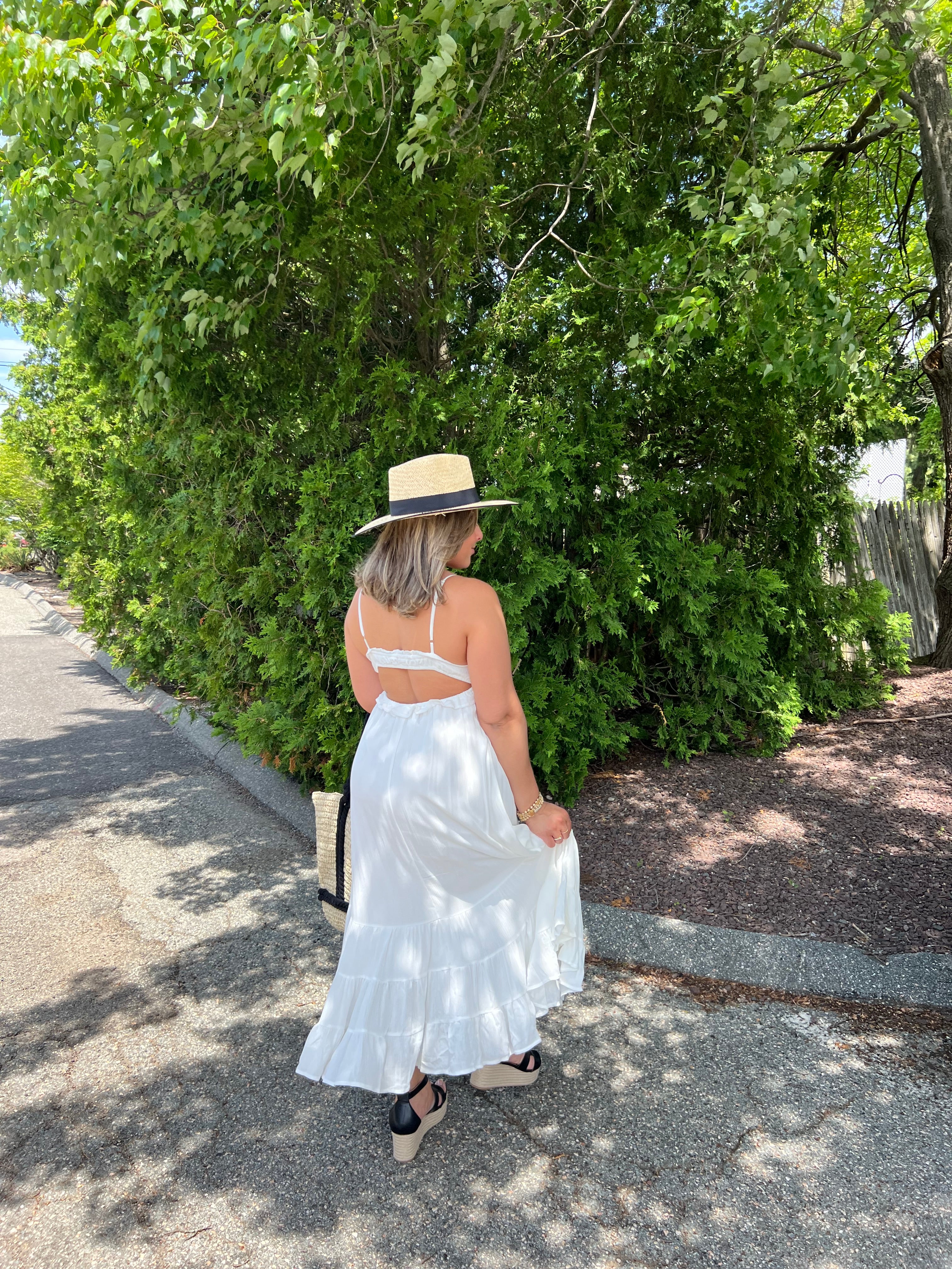 White Eyelet Maxi Dress