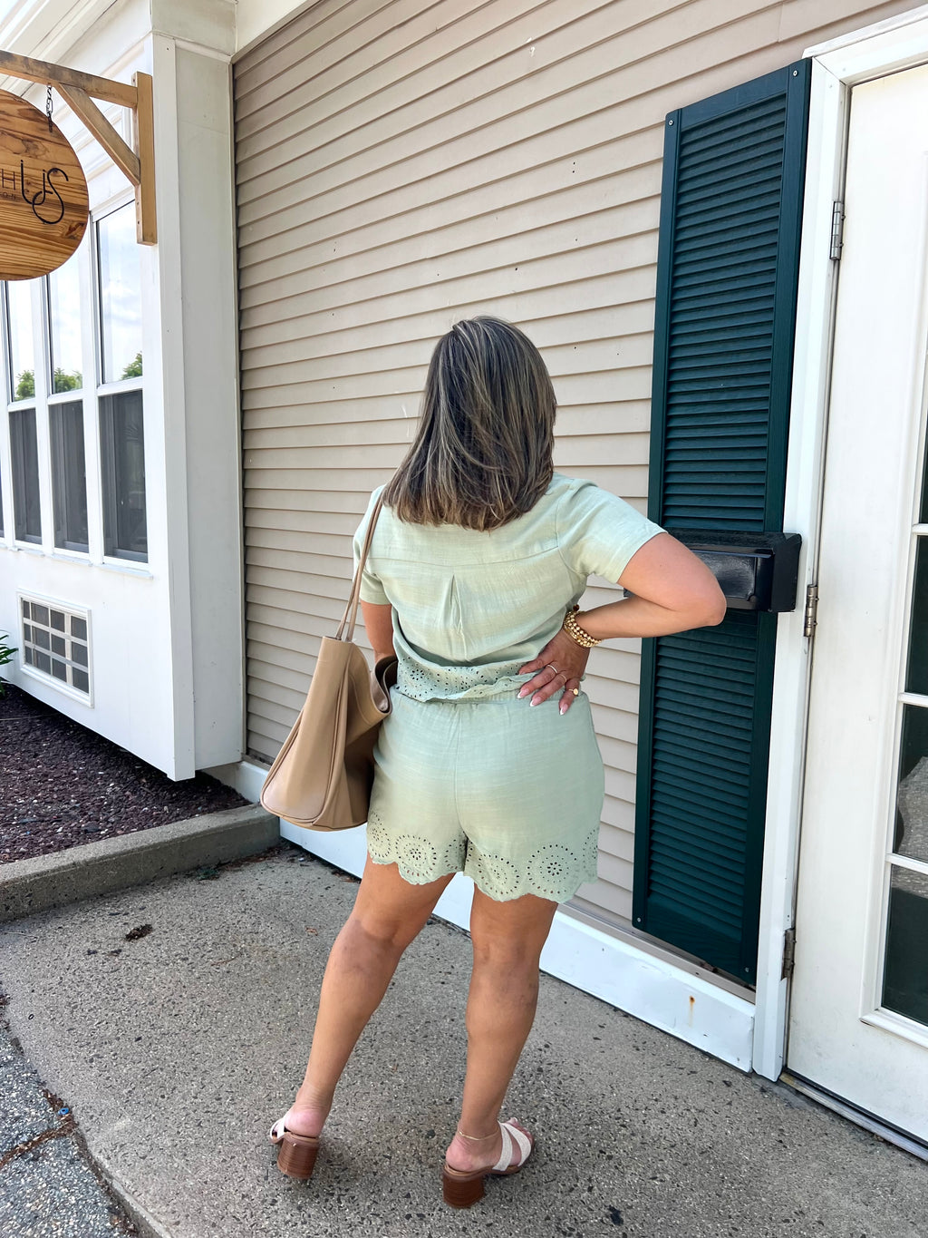 Green Eyelet Set