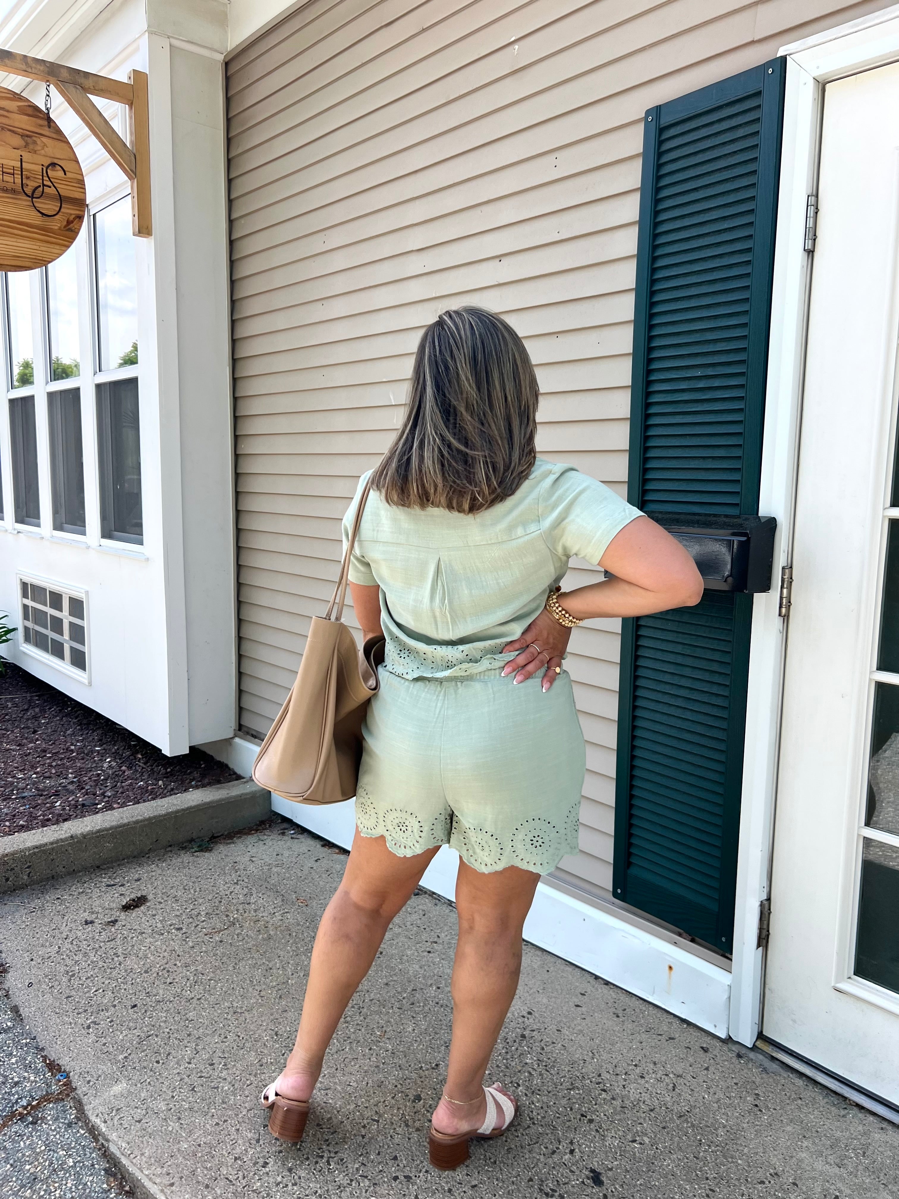 Green Eyelet Set