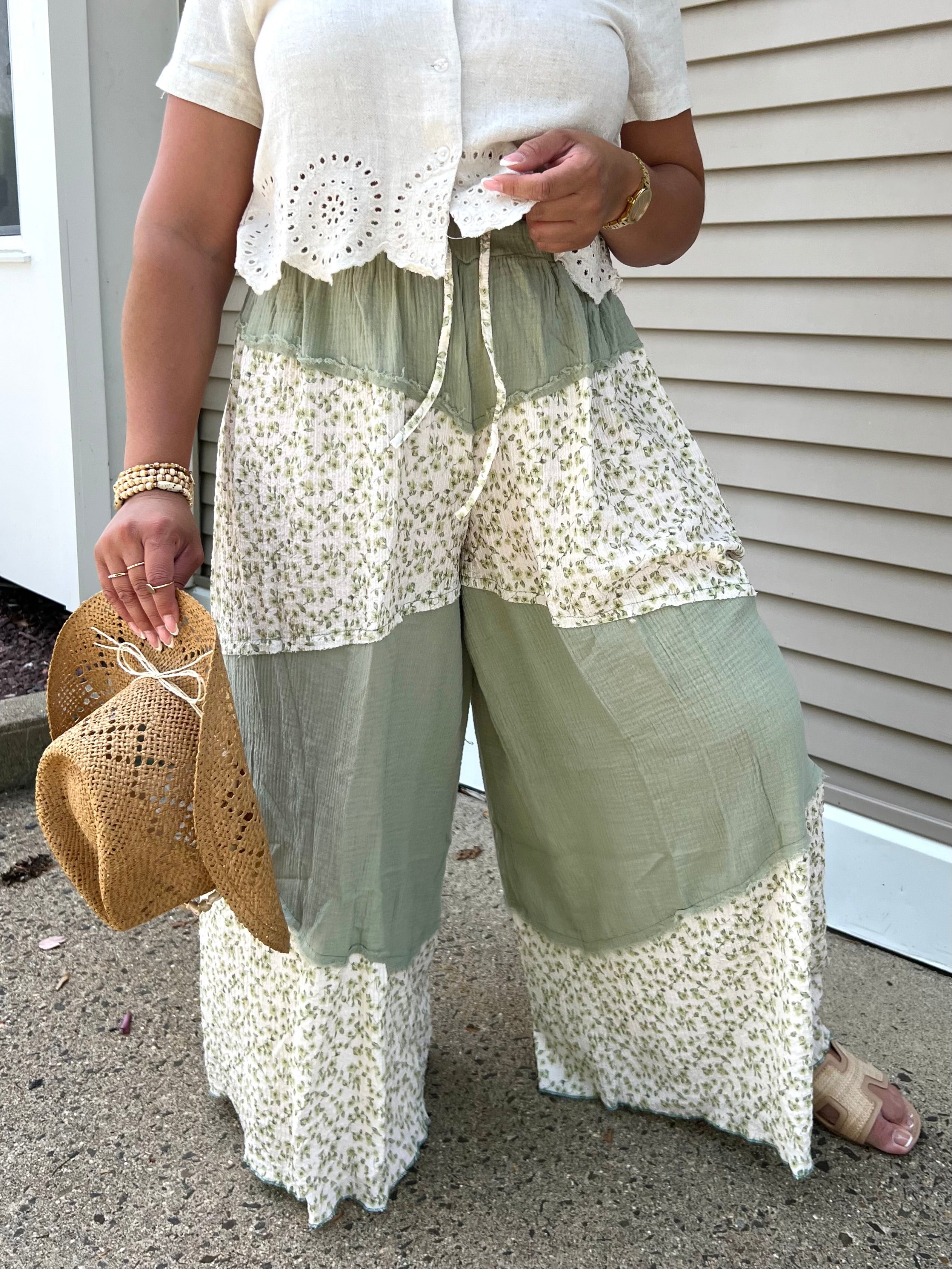 Beige Eyelet Top