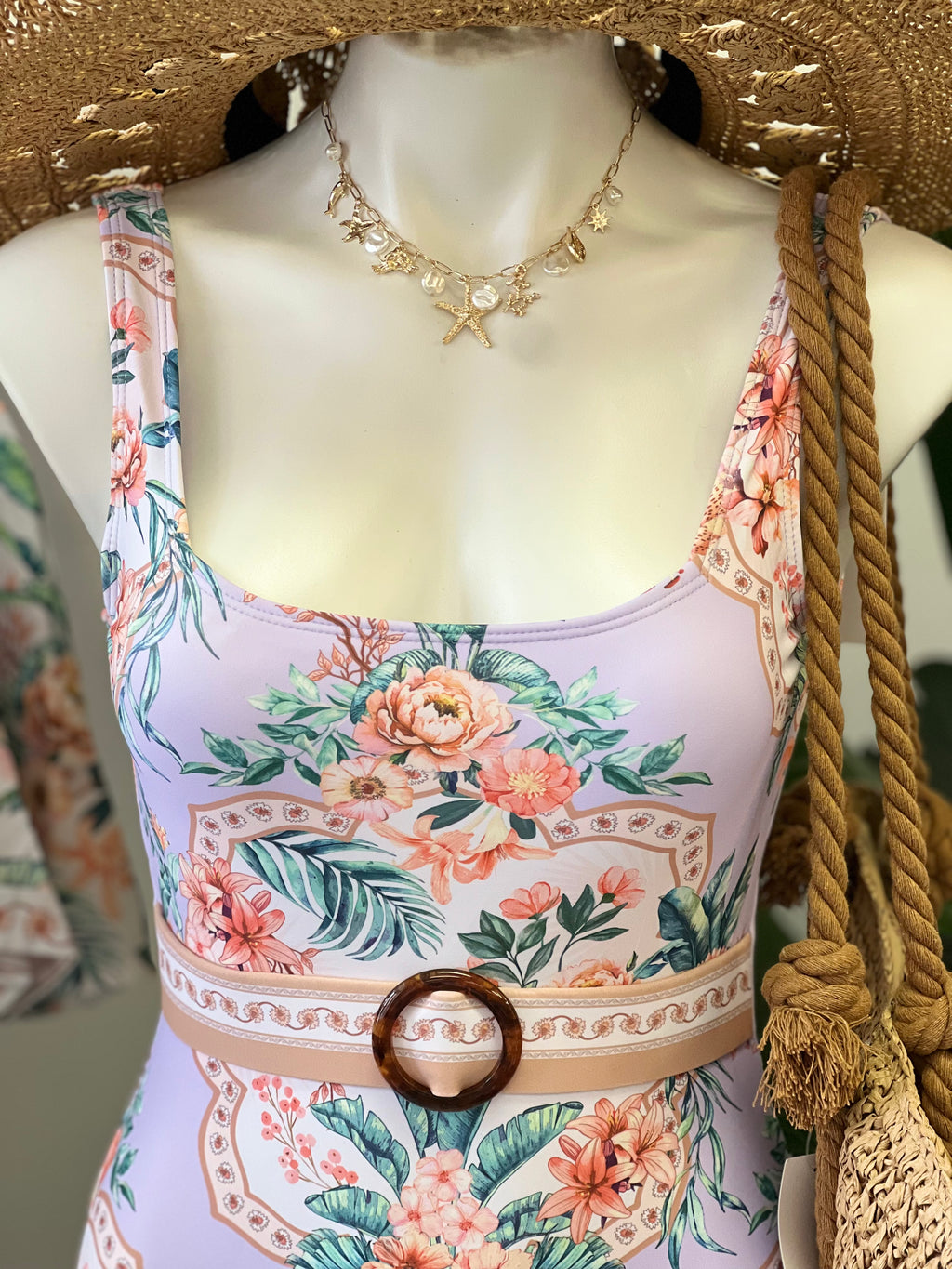 Lavender Island One Piece Swim Suit