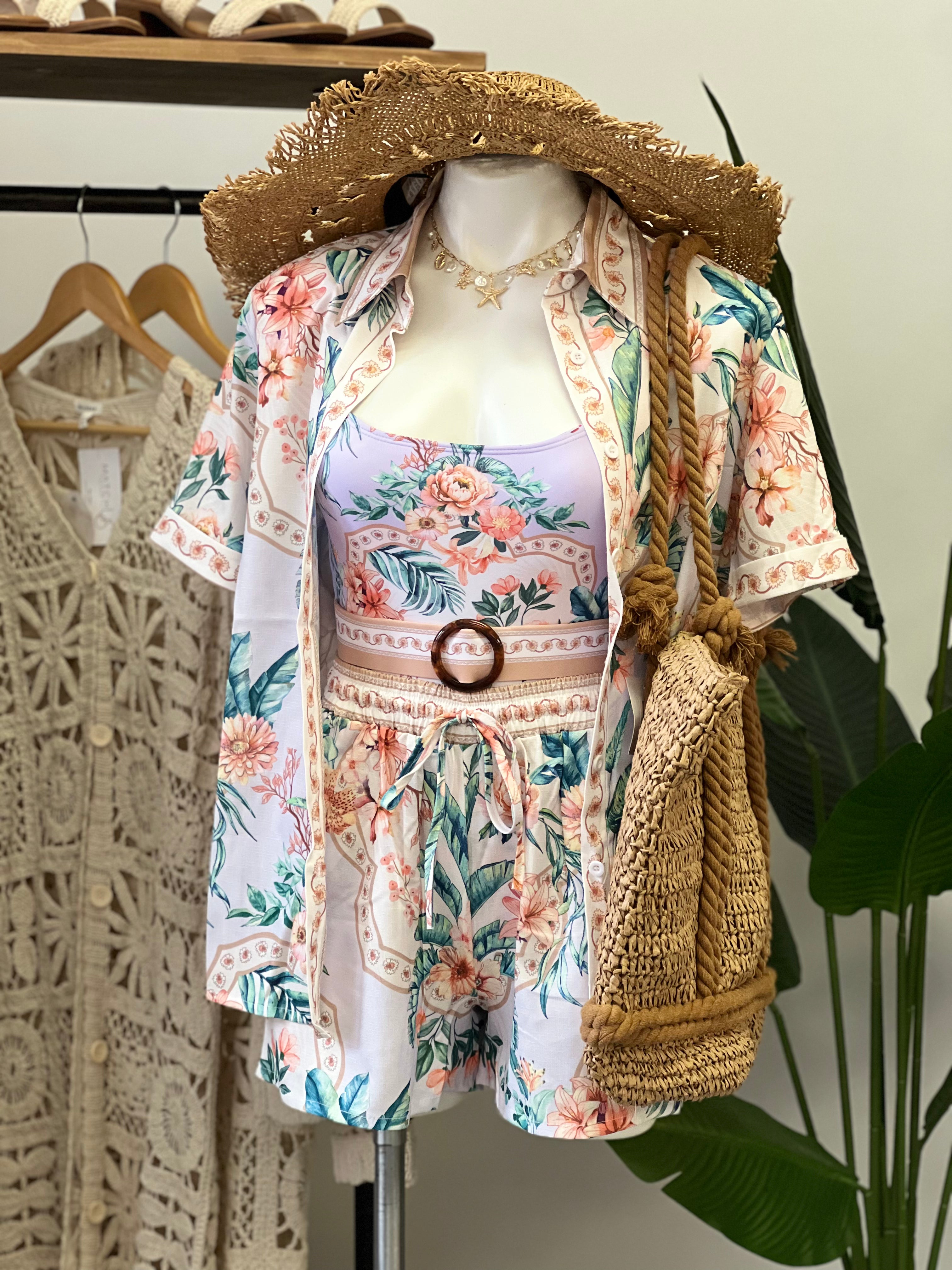 Lavender Island Shirt and Short Set