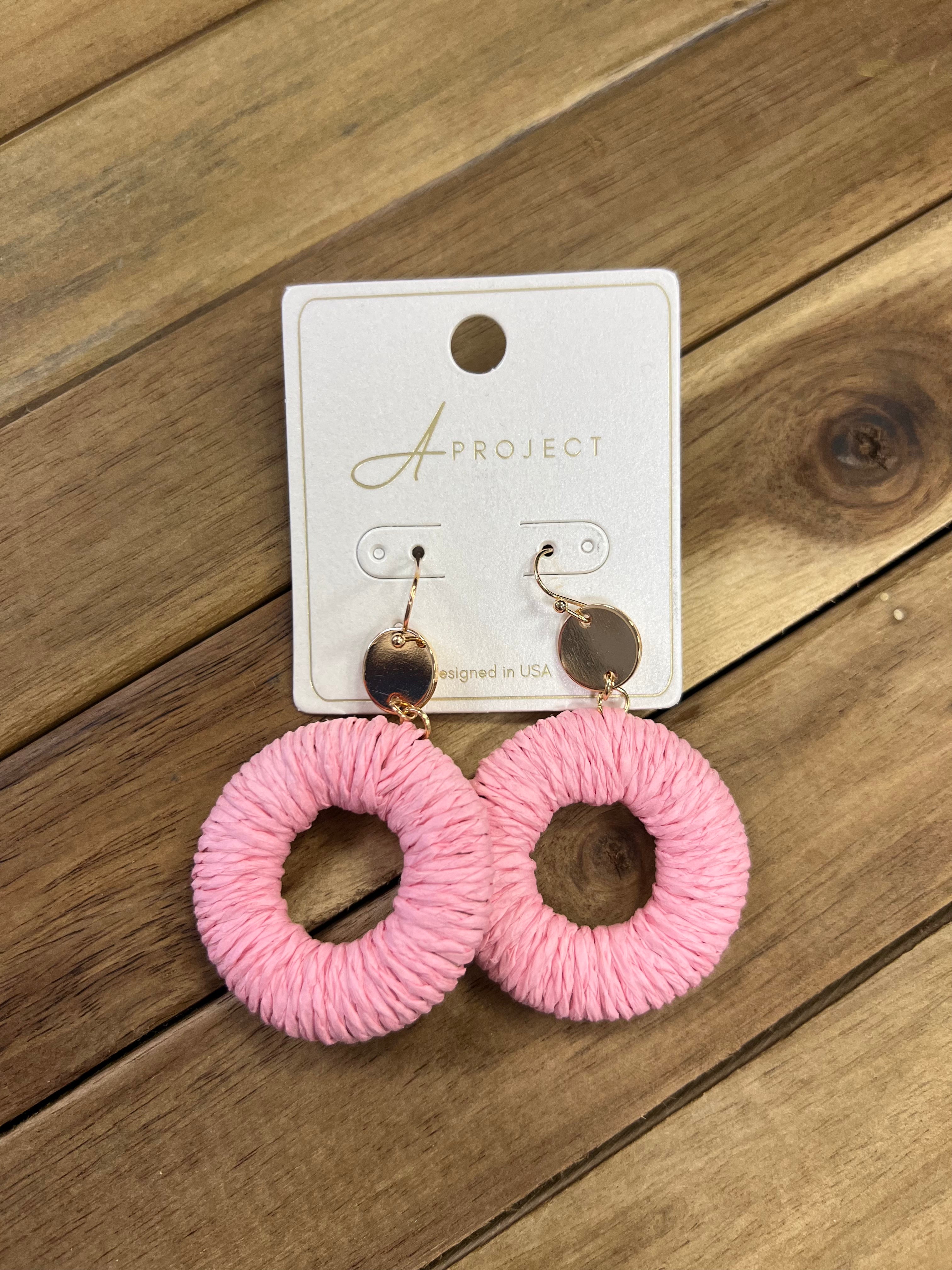 Pink A Project Earrings