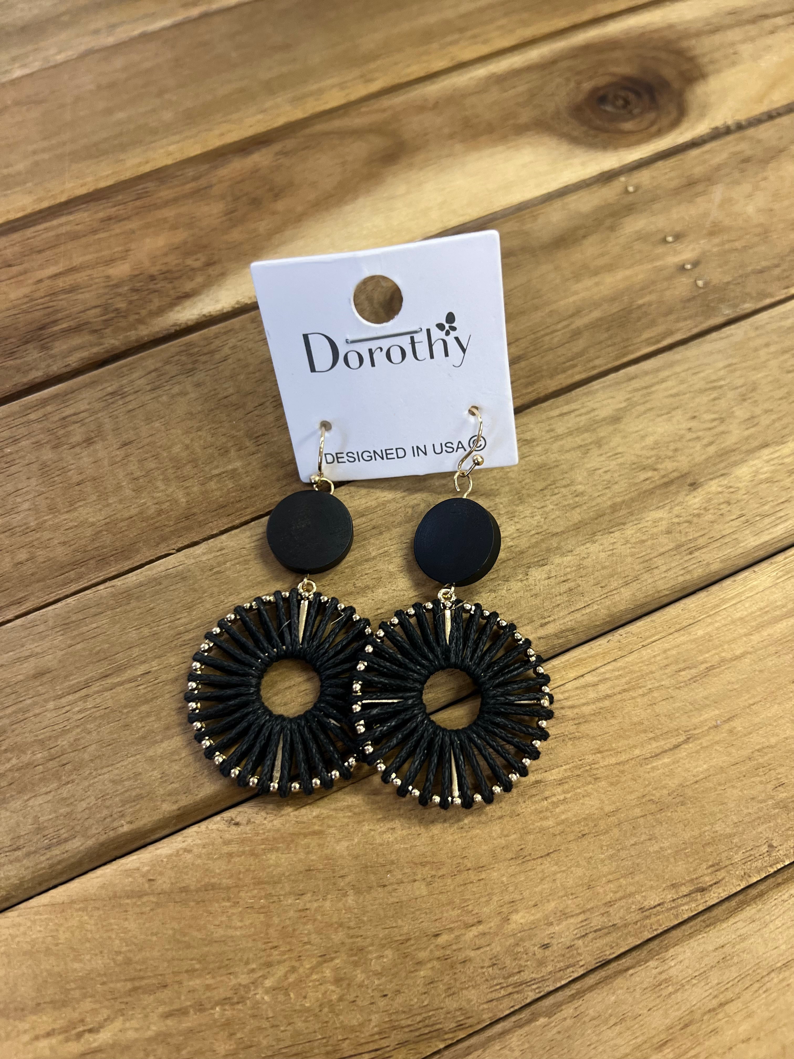 Black Dorothy Drop Earrings