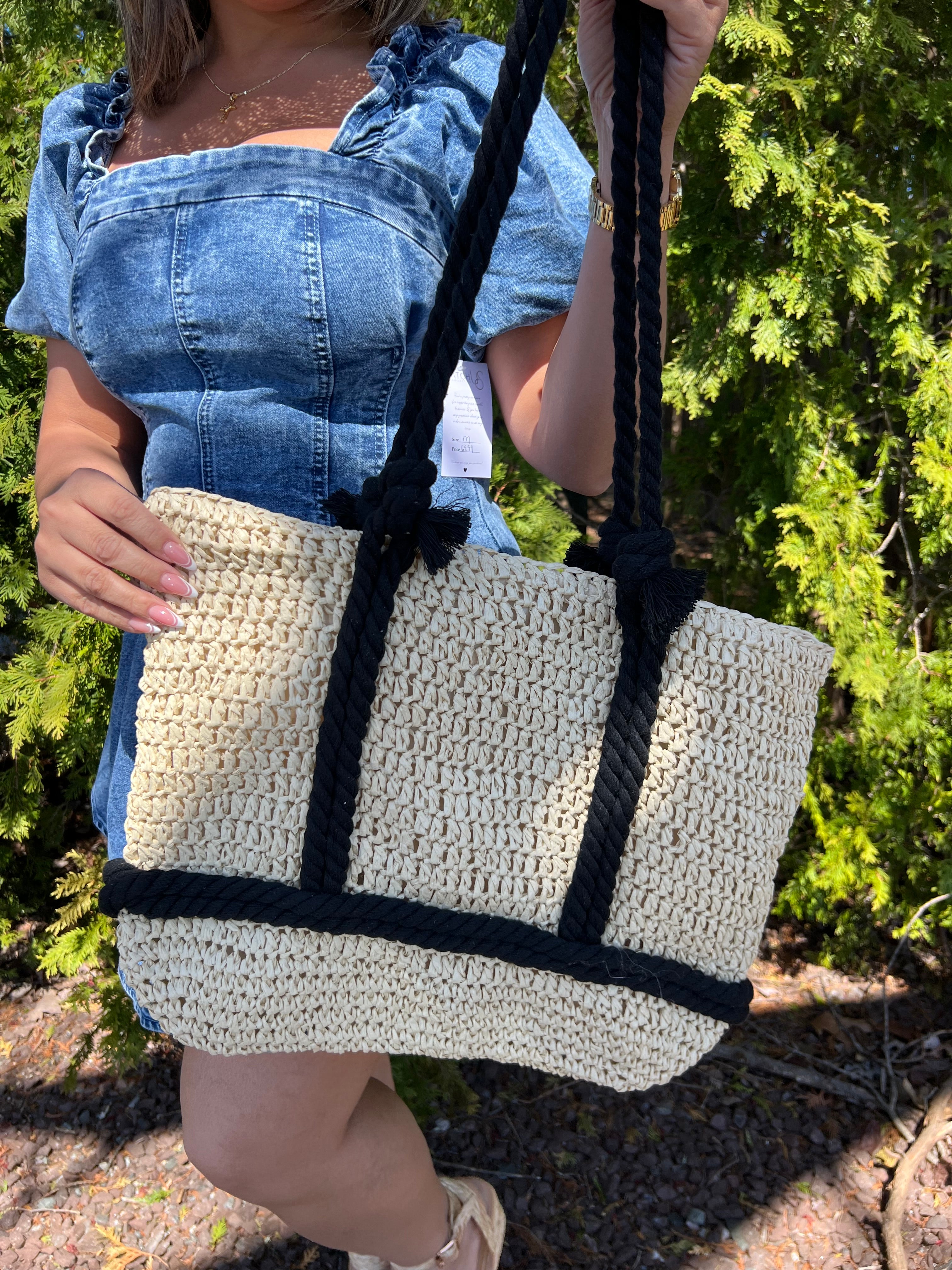 Summer Tote with Black Accents